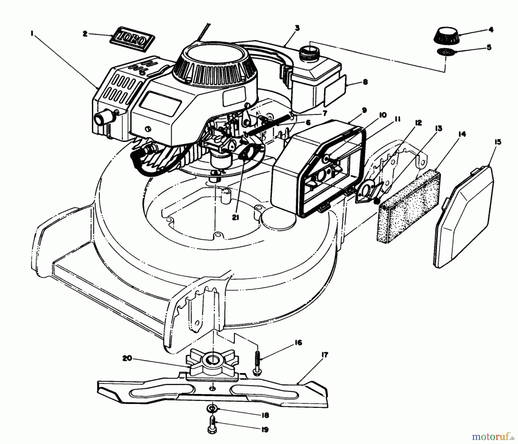  Toro Neu Mowers, Walk-Behind Seite 1 20745 - Toro Lawnmower, 1984 (4000001-4999999) ENGINE ASSEMBLY