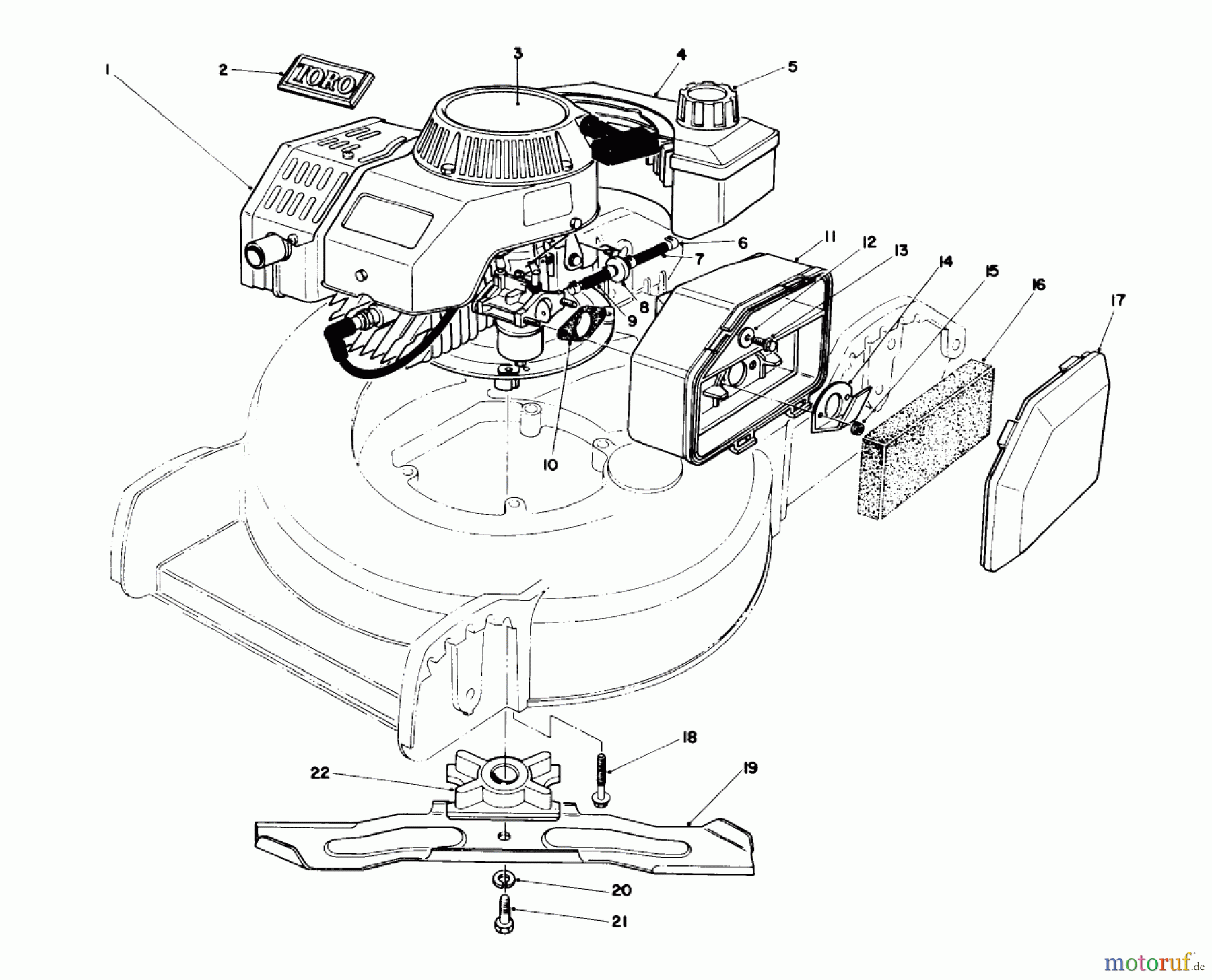 Toro Neu Mowers, Walk-Behind Seite 1 20745C - Toro Lawnmower, 1987 (7000001-7999999) ENGINE ASSEMBLY