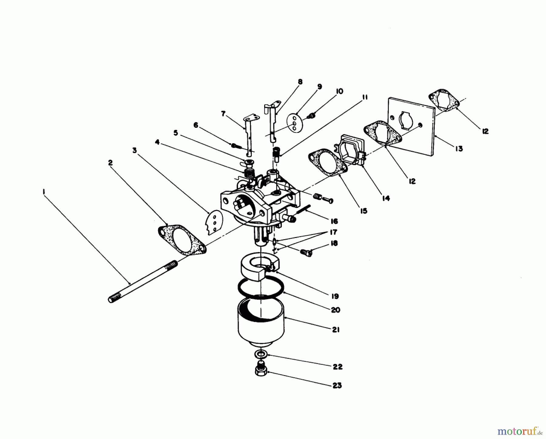  Toro Neu Mowers, Walk-Behind Seite 1 20745C - Toro Lawnmower, 1988 (8000001-8999999) CARBURETOR ASSEMBLY (ENGINE NO. 47PG6)