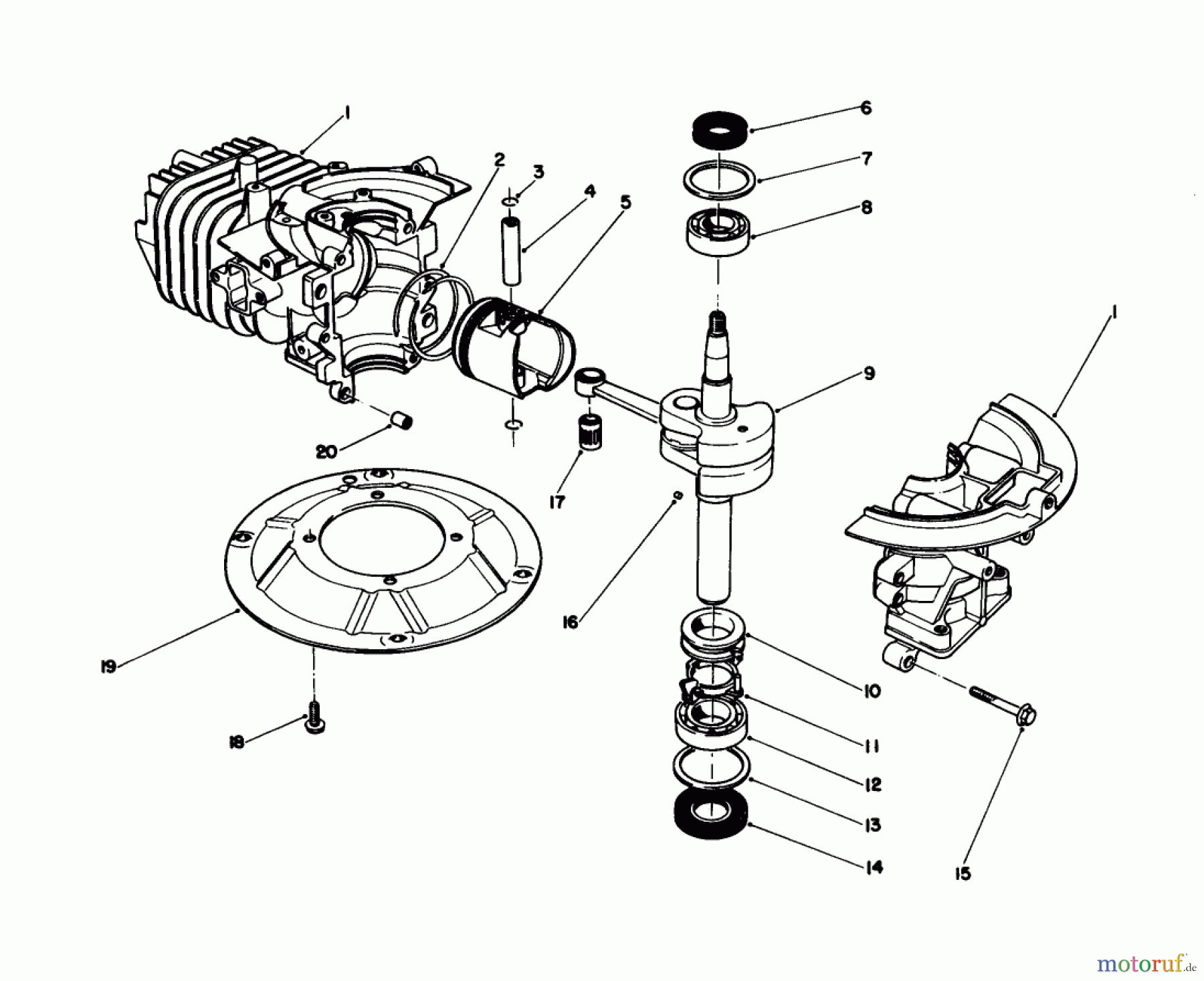  Toro Neu Mowers, Walk-Behind Seite 1 20745C - Toro Lawnmower, 1988 (8000001-8999999) CRANKSHAFT ASSEMBLY (ENGINE NO. 47PH7) (ENGINE NO. 47PG6)