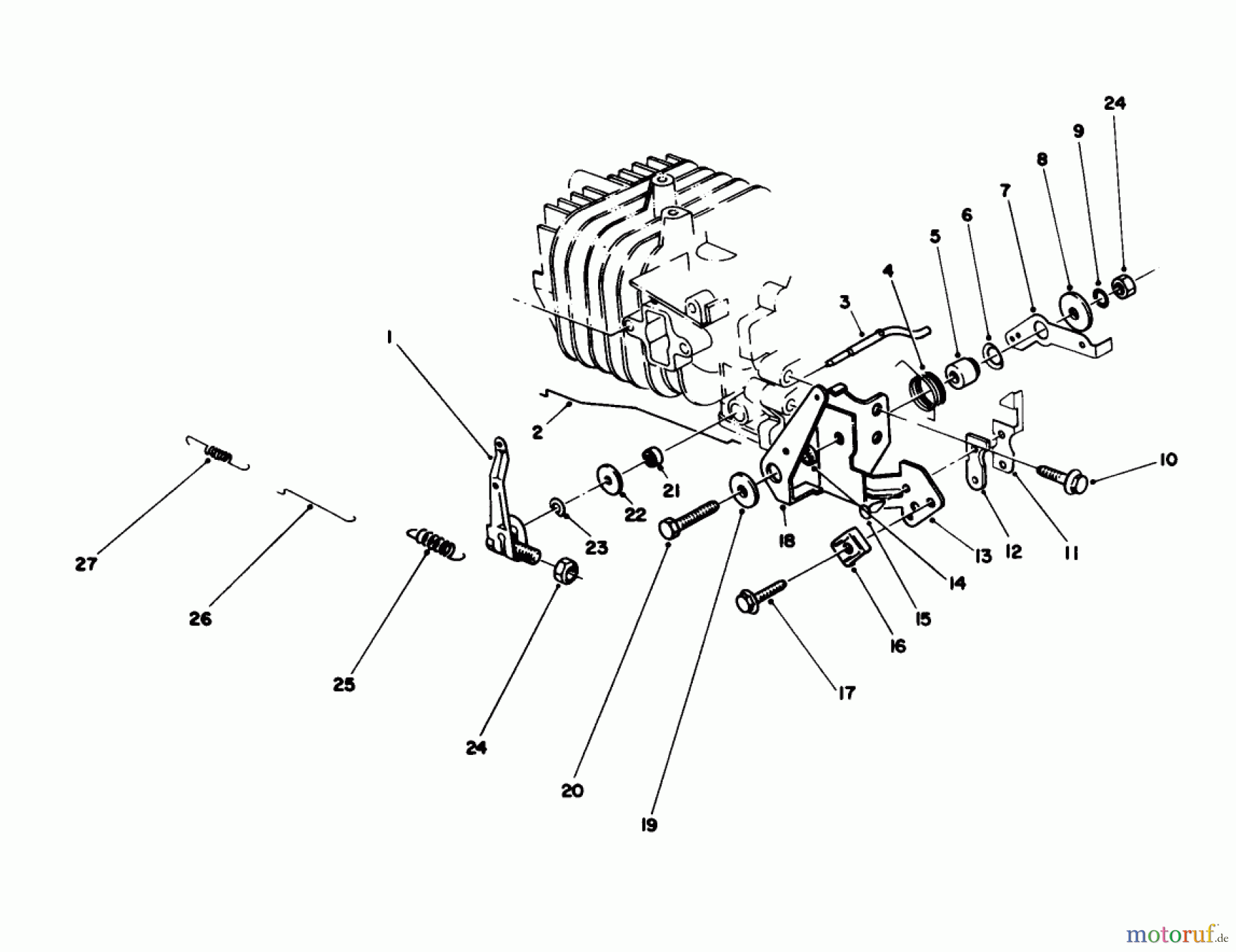  Toro Neu Mowers, Walk-Behind Seite 1 20747C - Toro Lawnmower, 1988 (8000001-8999999) GOVERNOR ASSEMBLY (MODEL NO. 47PG7)