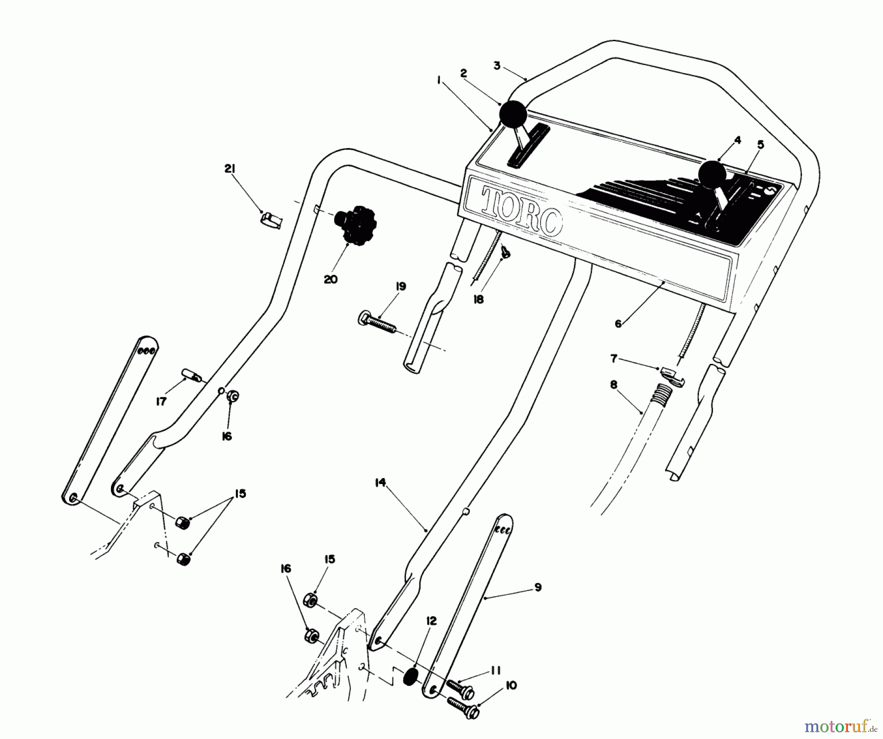  Toro Neu Mowers, Walk-Behind Seite 1 20747C - Toro Lawnmower, 1988 (8000001-8999999) HANDLE ASSEMBLY