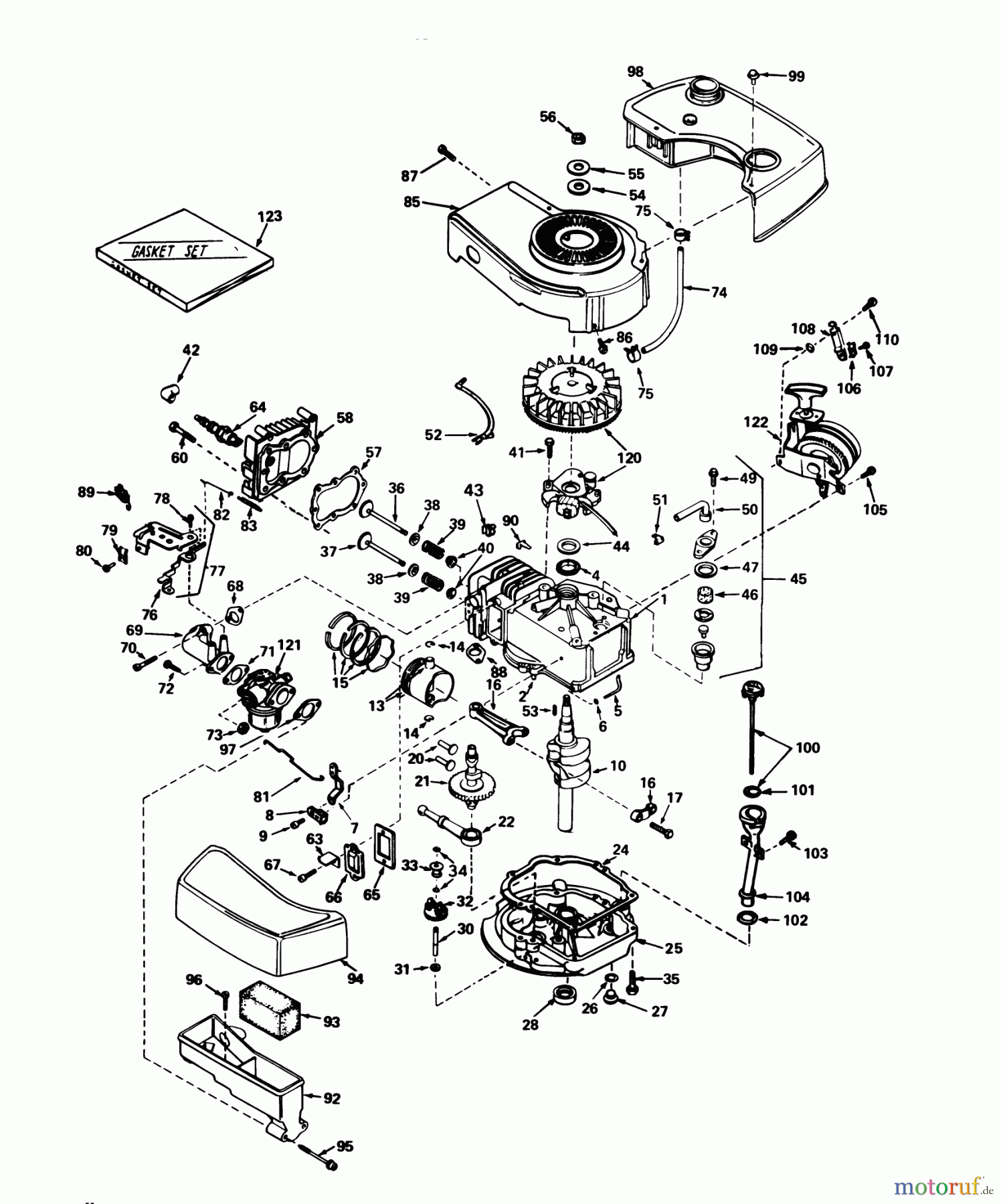  Toro Neu Mowers, Walk-Behind Seite 1 20752 - Toro Lawnmower, 1978 (8000001-8999999) ENGINE TECUMSEH MODEL NO. TNT 100-10059B