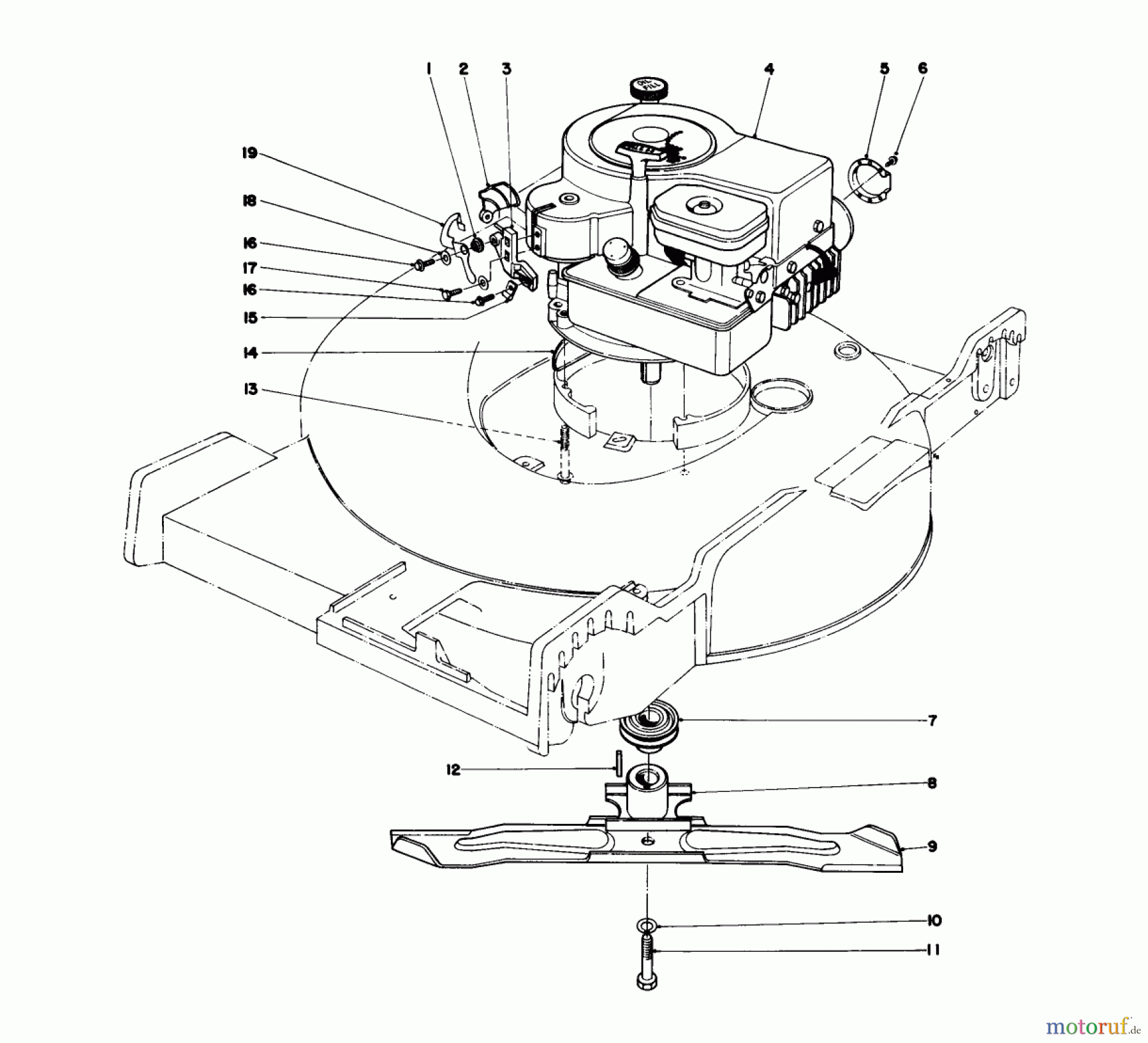  Toro Neu Mowers, Walk-Behind Seite 1 20755 - Toro Lawnmower, 1979 (9000001-9999999) ENGINE ASSEMBLY