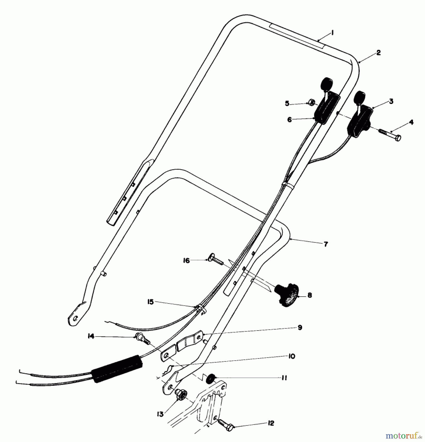  Toro Neu Mowers, Walk-Behind Seite 1 20755 - Toro Lawnmower, 1980 (0000001-0999999) HANDLE ASSEMBLY