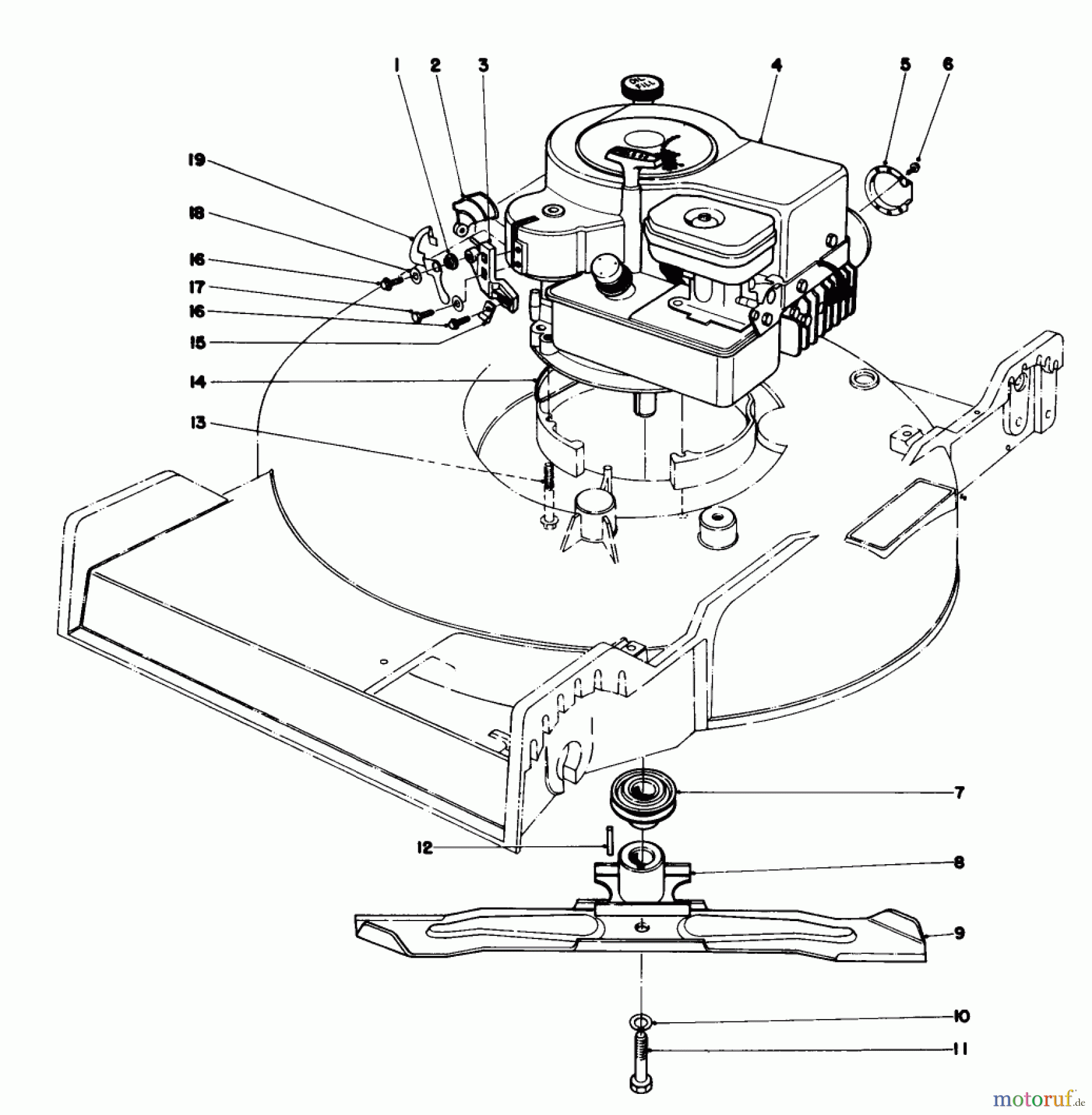  Toro Neu Mowers, Walk-Behind Seite 1 20755 - Toro Lawnmower, 1981 (1000001-1999999) ENGINE ASSEMBLY