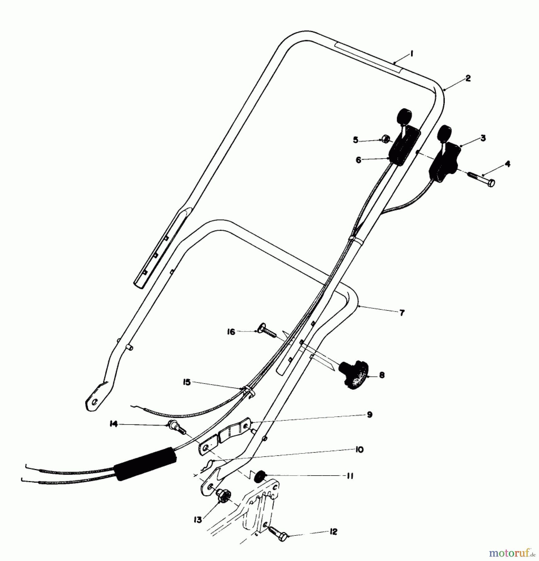  Toro Neu Mowers, Walk-Behind Seite 1 20755 - Toro Lawnmower, 1981 (1000001-1999999) HANDLE ASSEMBLY