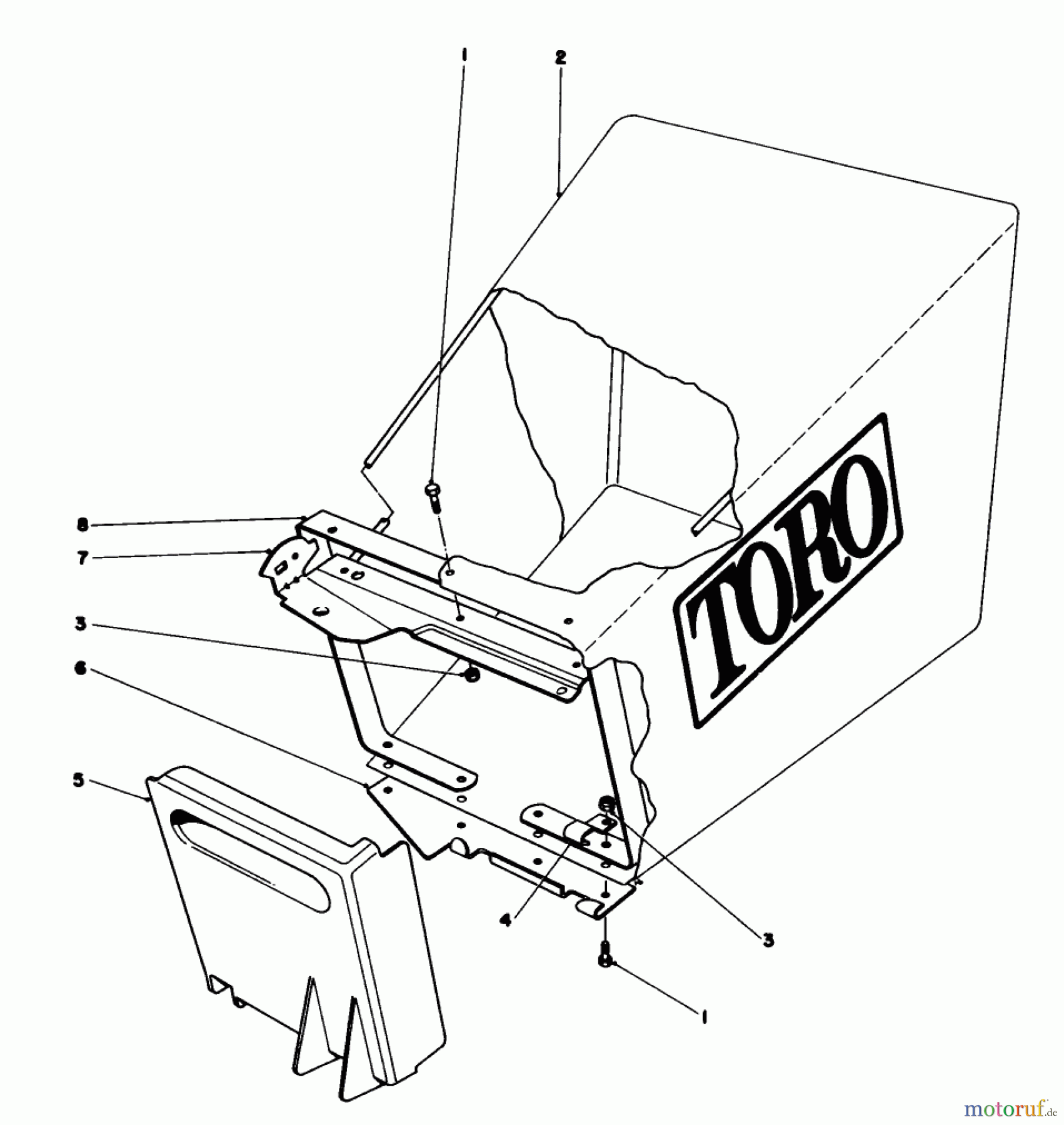  Toro Neu Mowers, Walk-Behind Seite 1 20755 - Toro Lawnmower, 1982 (2000001-2999999) GRASS BAG ASSEMBLY