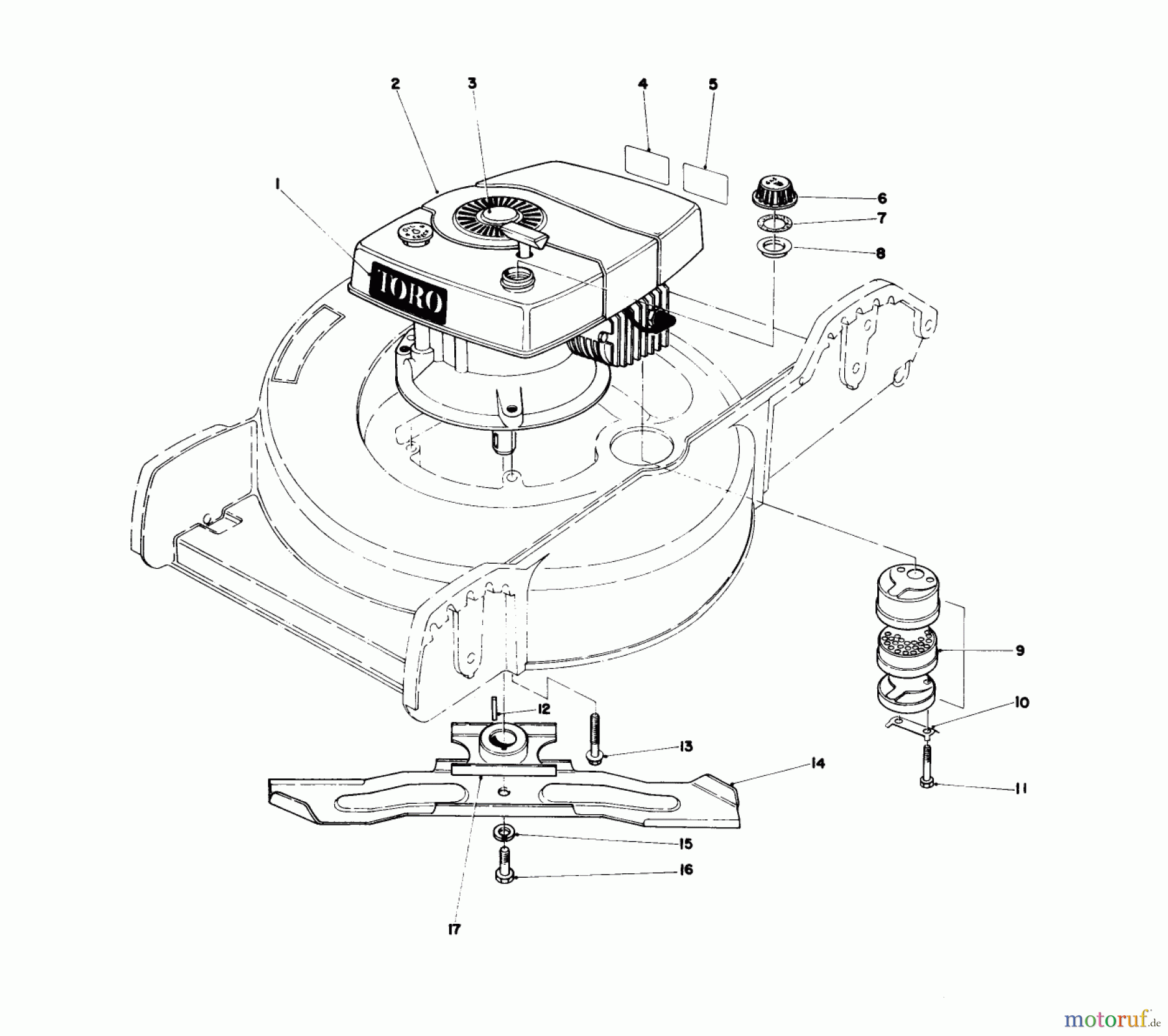  Toro Neu Mowers, Walk-Behind Seite 1 20758 - Toro Lawnmower, 1980 (0000001-0999999) ENGINE ASSEMBLY