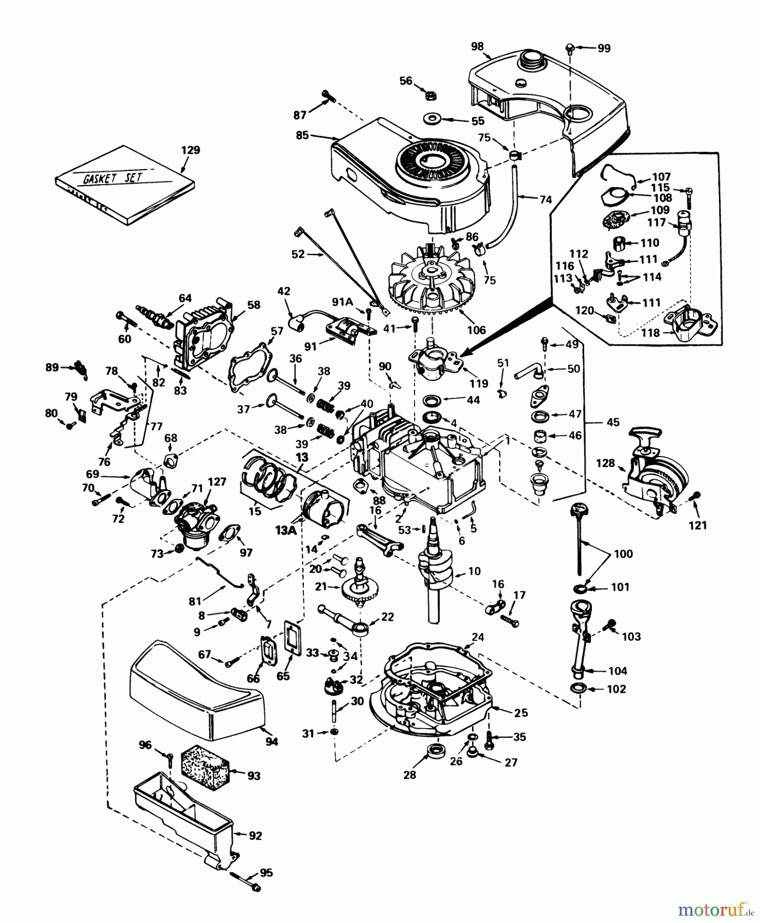  Toro Neu Mowers, Walk-Behind Seite 1 20758 - Toro Lawnmower, 1980 (0000001-0999999) ENGINE TECUMSEH MODEL NO. TNT 100-10068C