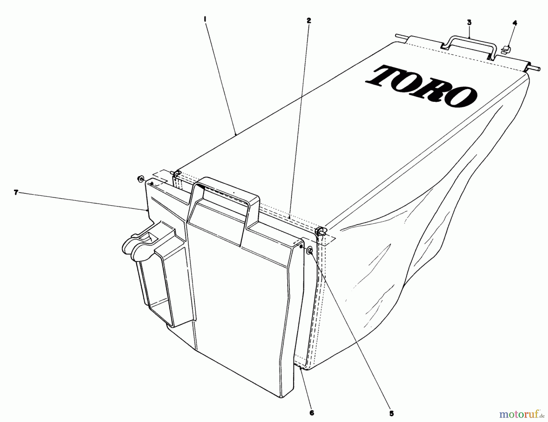  Toro Neu Mowers, Walk-Behind Seite 1 20758 - Toro Lawnmower, 1982 (2000001-2999999) GRASS BAG ASSEMBLY