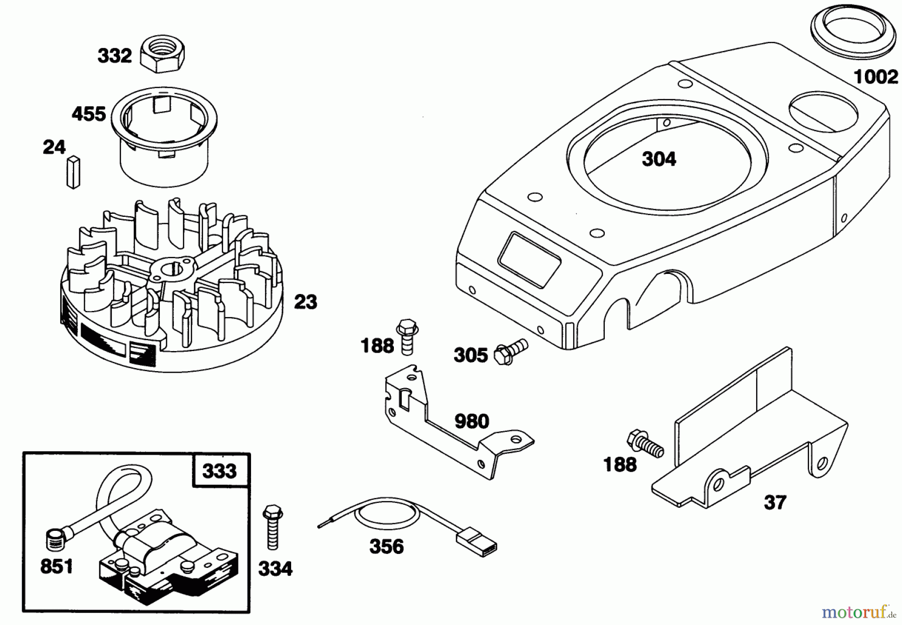  Toro Neu Mowers, Walk-Behind Seite 1 20761B - Toro Lawnmower, 1993 (39000001-39999999) ENGINE GTS 150 #6