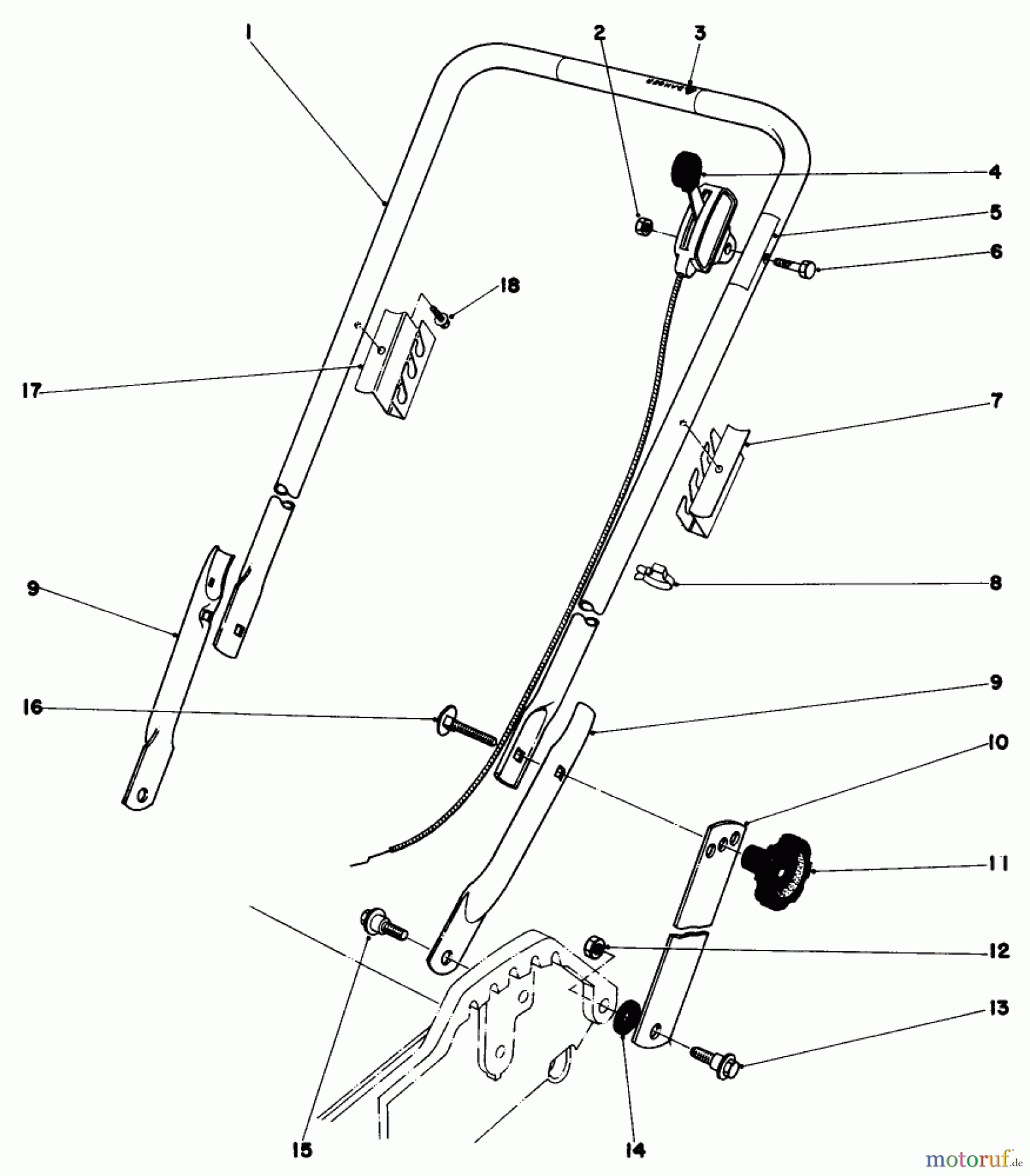  Toro Neu Mowers, Walk-Behind Seite 1 20762 - Toro Lawnmower, 1979 (9000001-9999999) HANDLE ASSEMBLY