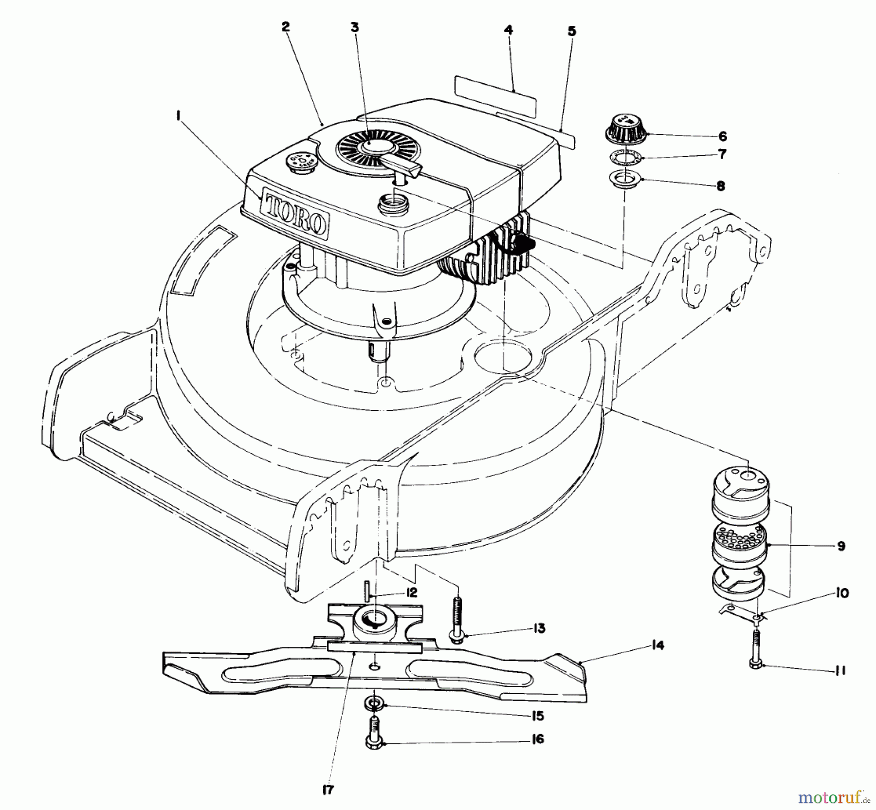  Toro Neu Mowers, Walk-Behind Seite 1 20762 - Toro Lawnmower, 1980 (0000001-0999999) ENGINE ASSEMBLY