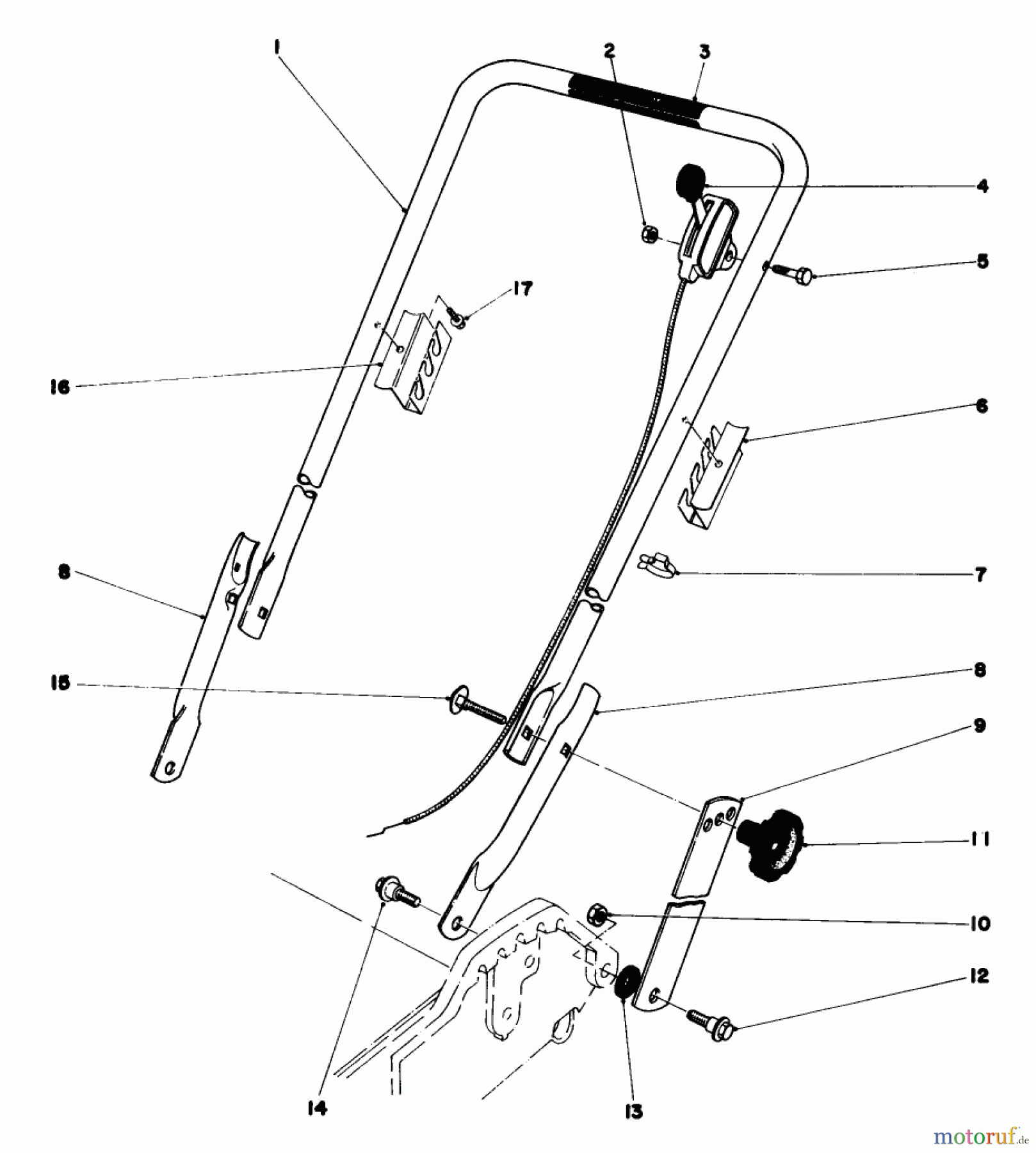  Toro Neu Mowers, Walk-Behind Seite 1 20762 - Toro Lawnmower, 1981 (1000001-1999999) HANDLE ASSEMBLY