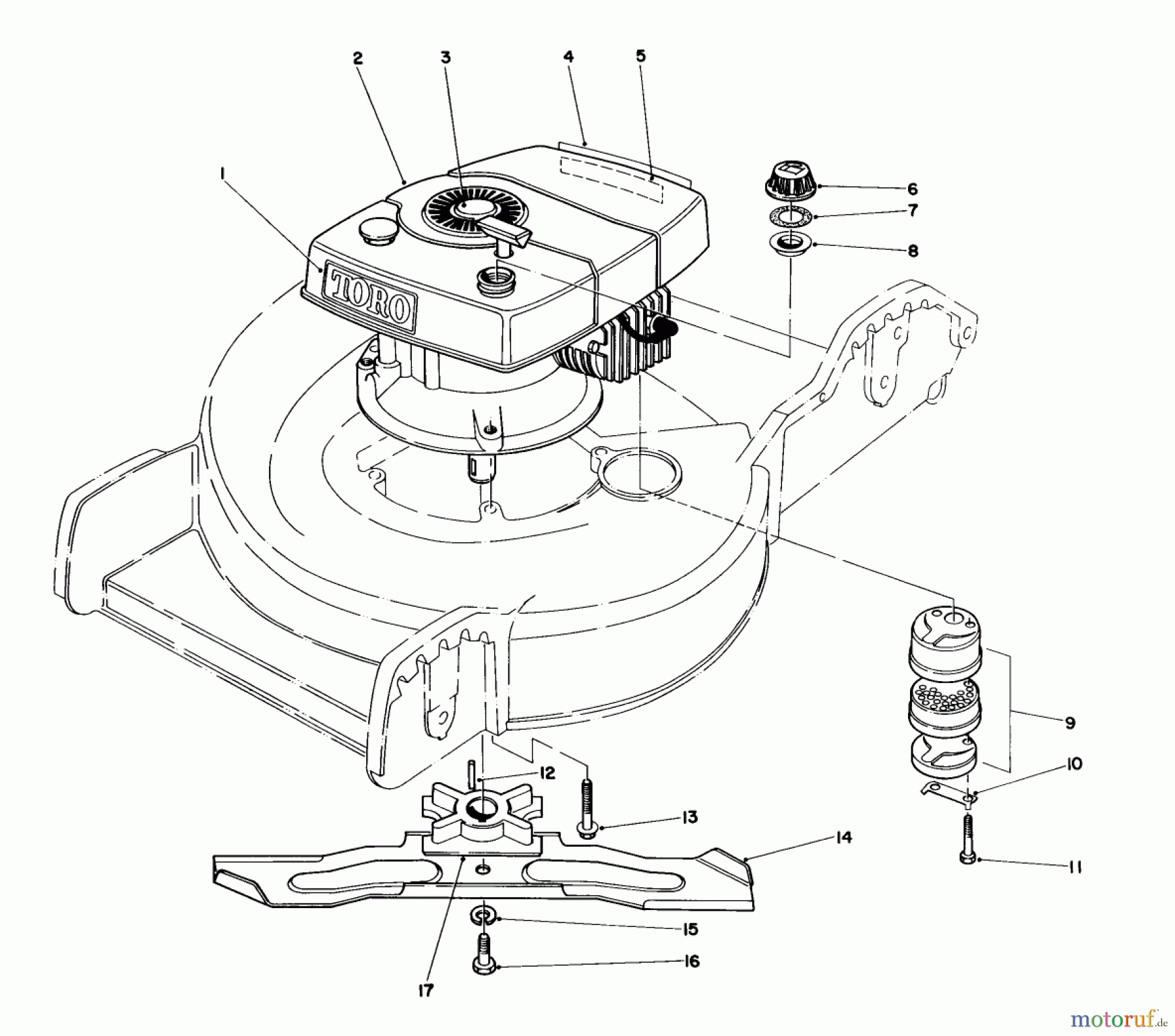  Toro Neu Mowers, Walk-Behind Seite 1 20762 - Toro Lawnmower, 1983 (3000001-3999999) ENGINE ASSEMBLY