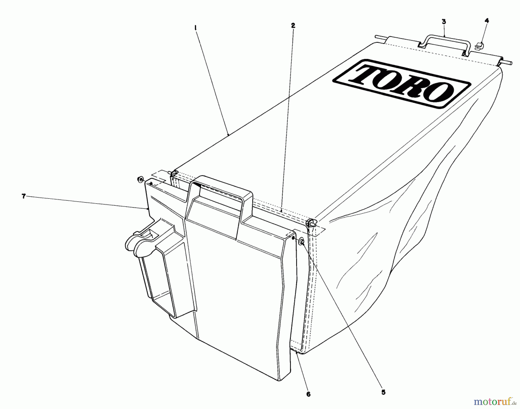  Toro Neu Mowers, Walk-Behind Seite 1 20762 - Toro Lawnmower, 1983 (3000001-3999999) GRASS BAG ASSEMBLY NO. 11-4949