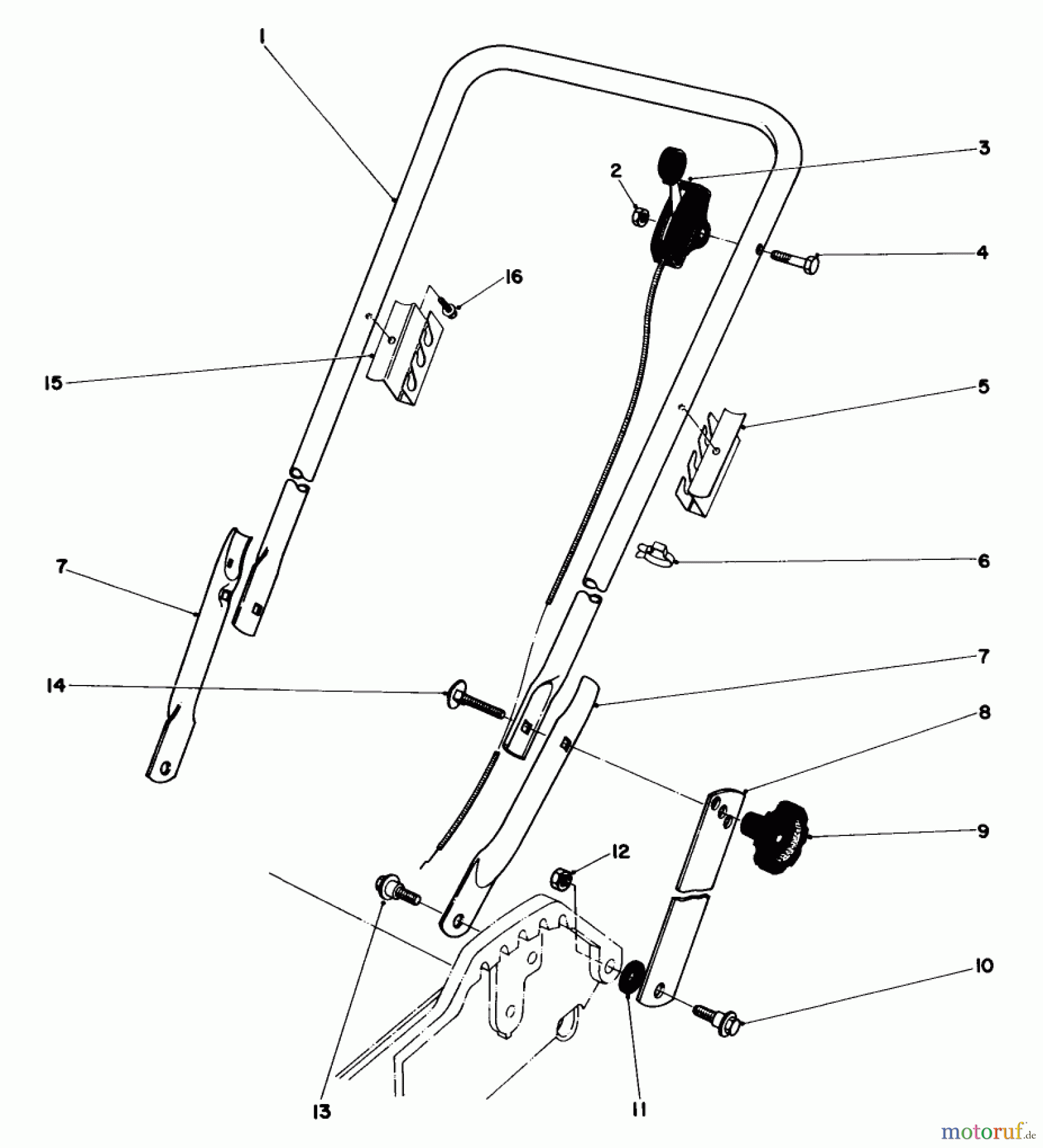  Toro Neu Mowers, Walk-Behind Seite 1 20762 - Toro Lawnmower, 1983 (3000001-3999999) HANDLE ASSEMBLY