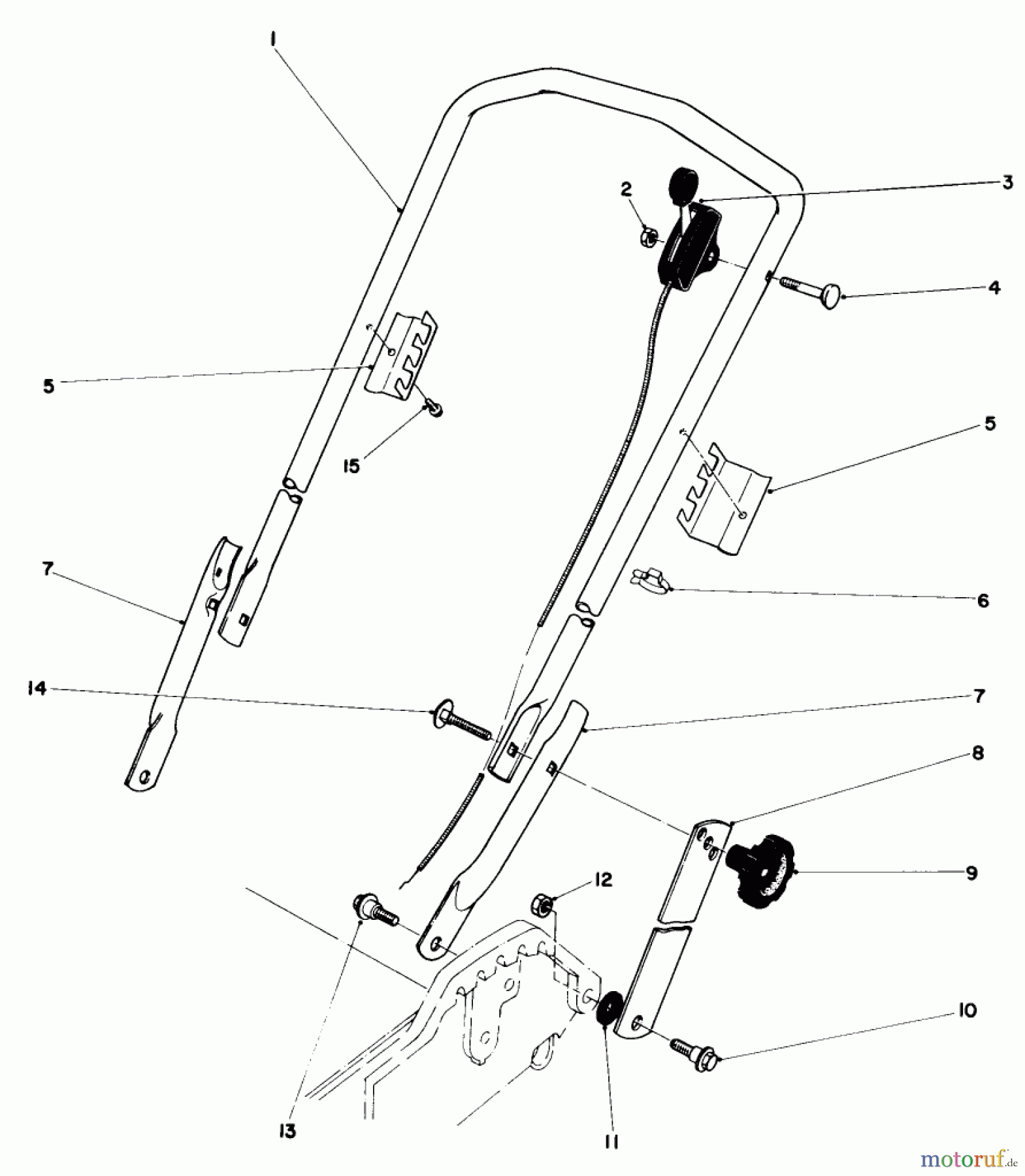  Toro Neu Mowers, Walk-Behind Seite 1 20762 - Toro Lawnmower, 1984 (4000001-4999999) HANDLE ASSEMBLY