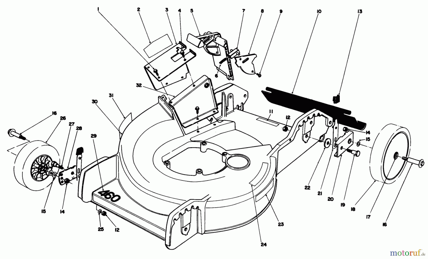 Toro Neu Mowers, Walk-Behind Seite 1 20762C - Toro Lawnmower, 1986 (6000001-6999999) HOUSING ASSEMBLY