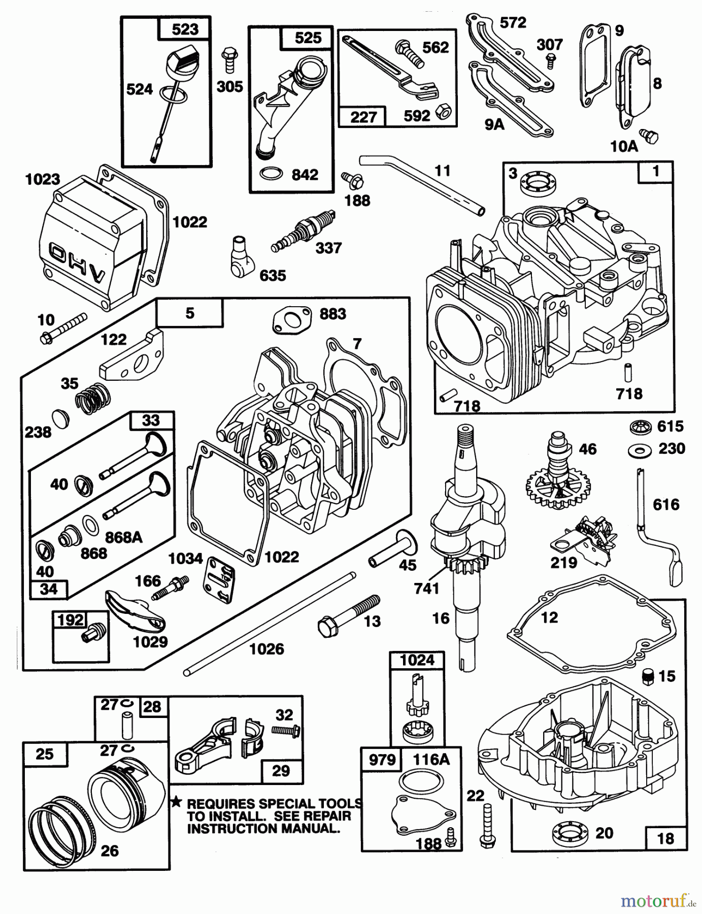  Toro Neu Mowers, Walk-Behind Seite 1 20763B - Toro Lawnmower, 1993 (39000001-39999999) ENGINE GTS-150 #1