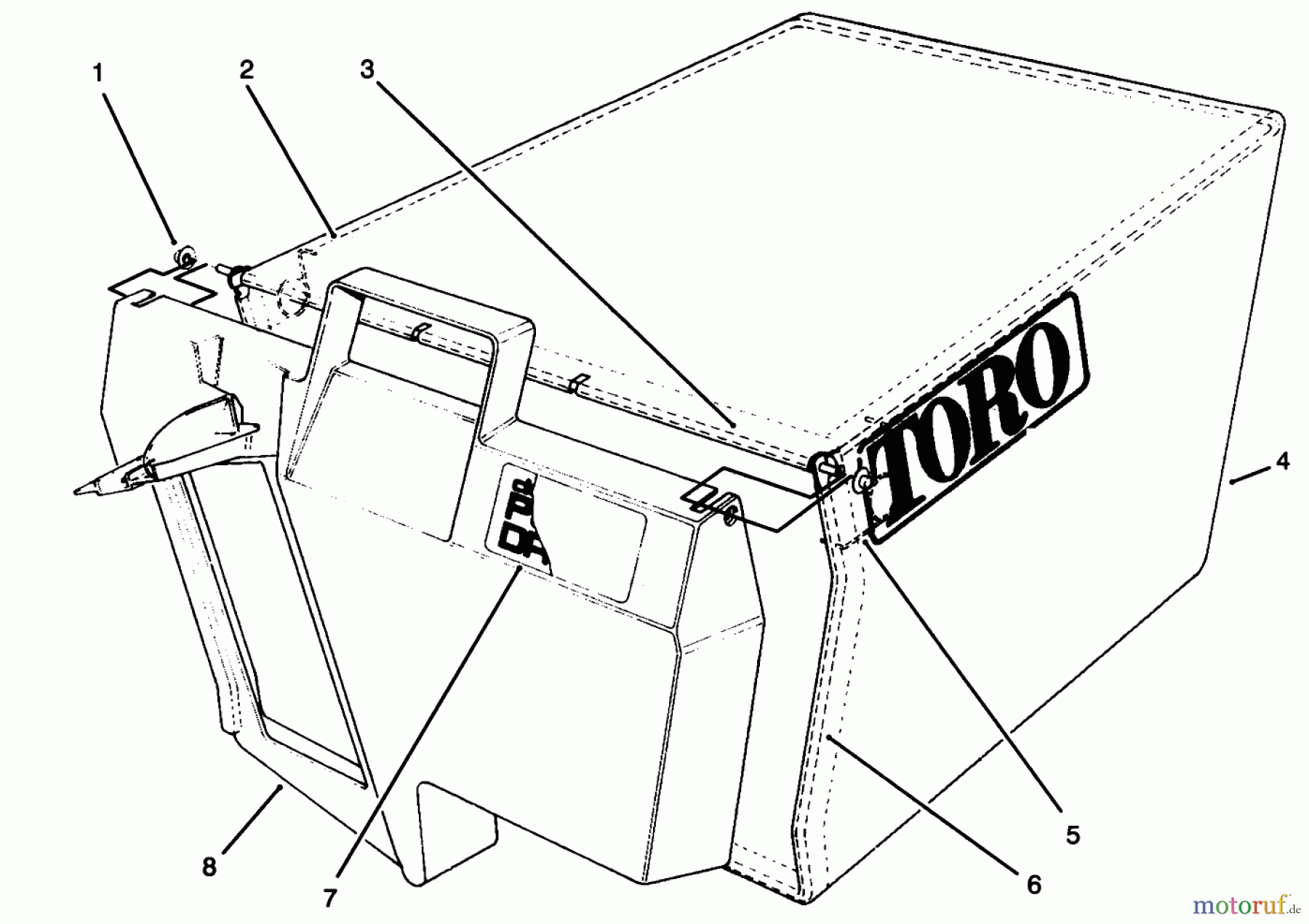 Toro Neu Mowers, Walk-Behind Seite 1 20763B - Toro Lawnmower, 1993 (39000001-39999999) GRASS BAG ASSEMBLY NO. 11-0189