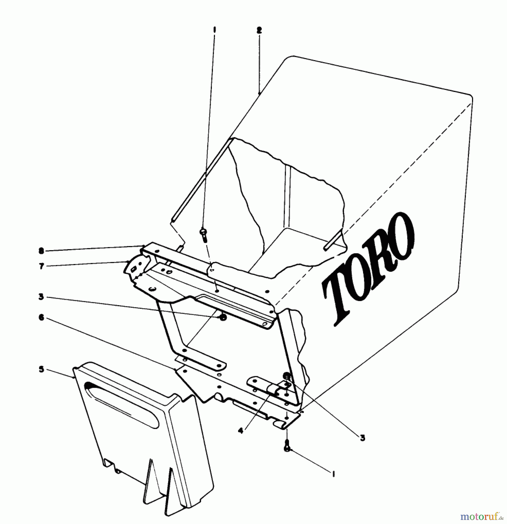 Toro Neu Mowers, Walk-Behind Seite 1 20765 - Toro Lawnmower, 1980 (0000001-0999999) GRASS BAG ASSEMBLY NO. 6-7859