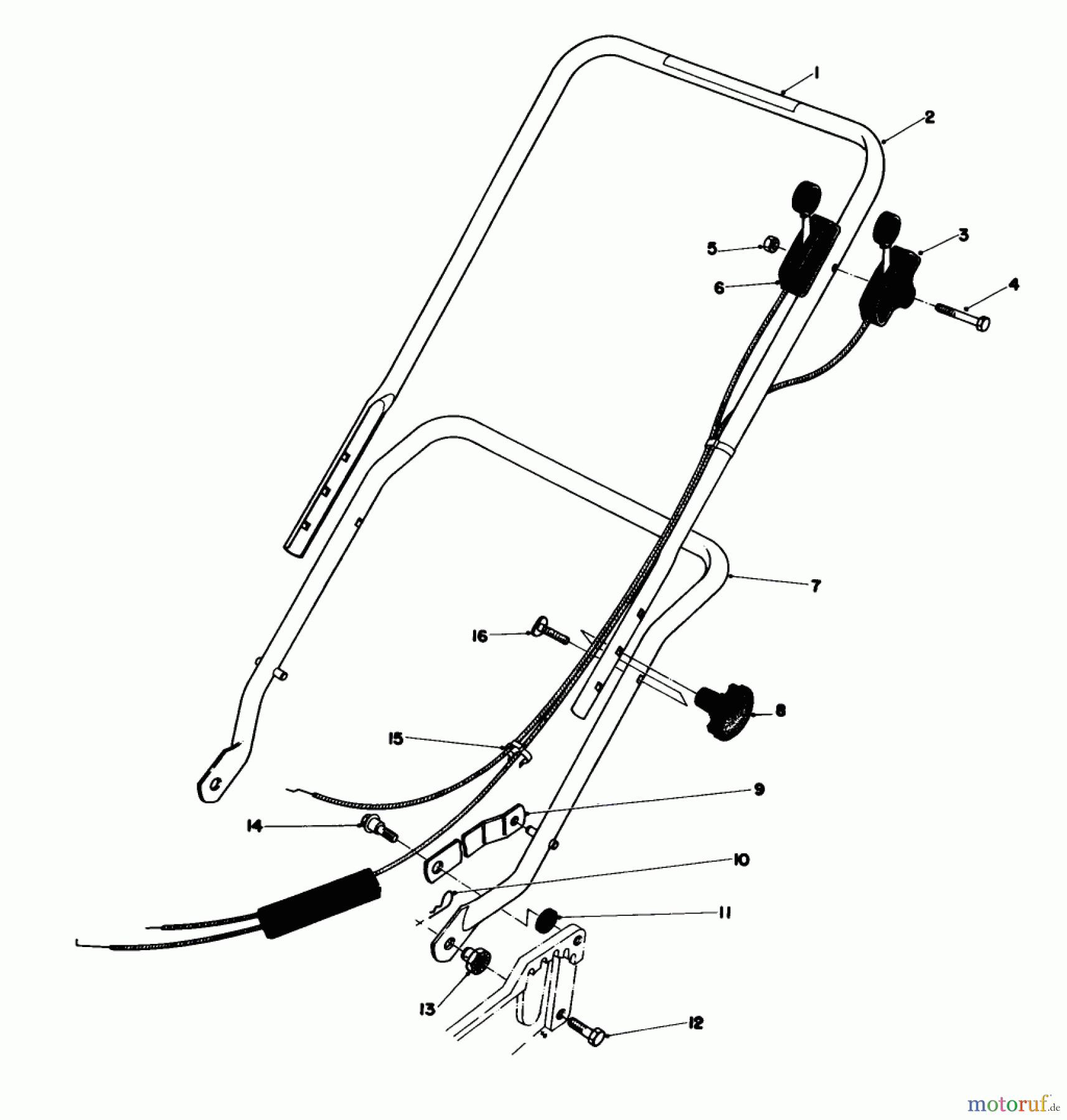  Toro Neu Mowers, Walk-Behind Seite 1 20770 - Toro Lawnmower, 1982 (2000001-2999999) HANDLE ASSEMBLY