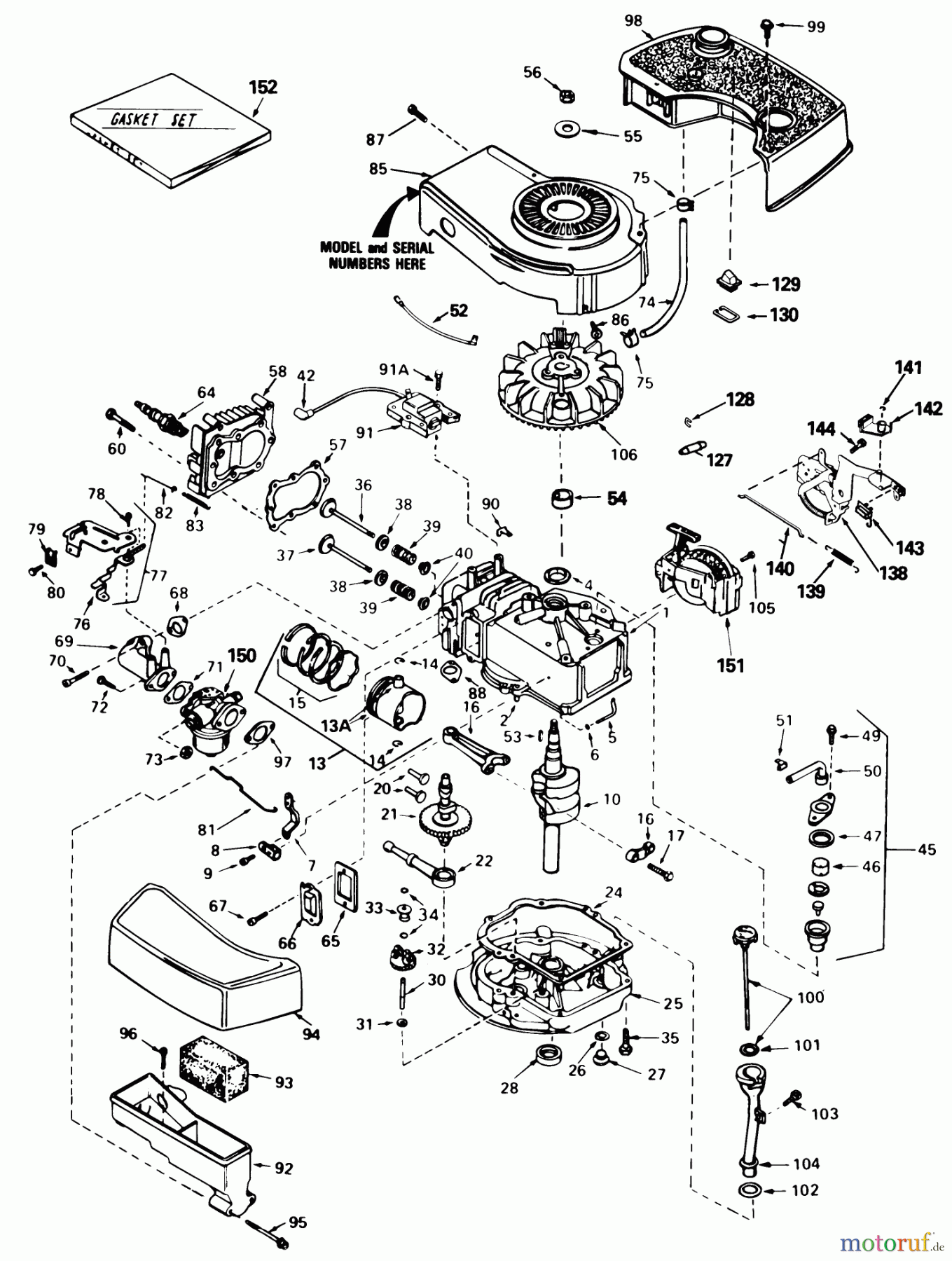  Toro Neu Mowers, Walk-Behind Seite 1 20771 - Toro Lawnmower, 1983 (3000001-3999999) ENGINE TECUMSEH MODEL TNT100-10085E