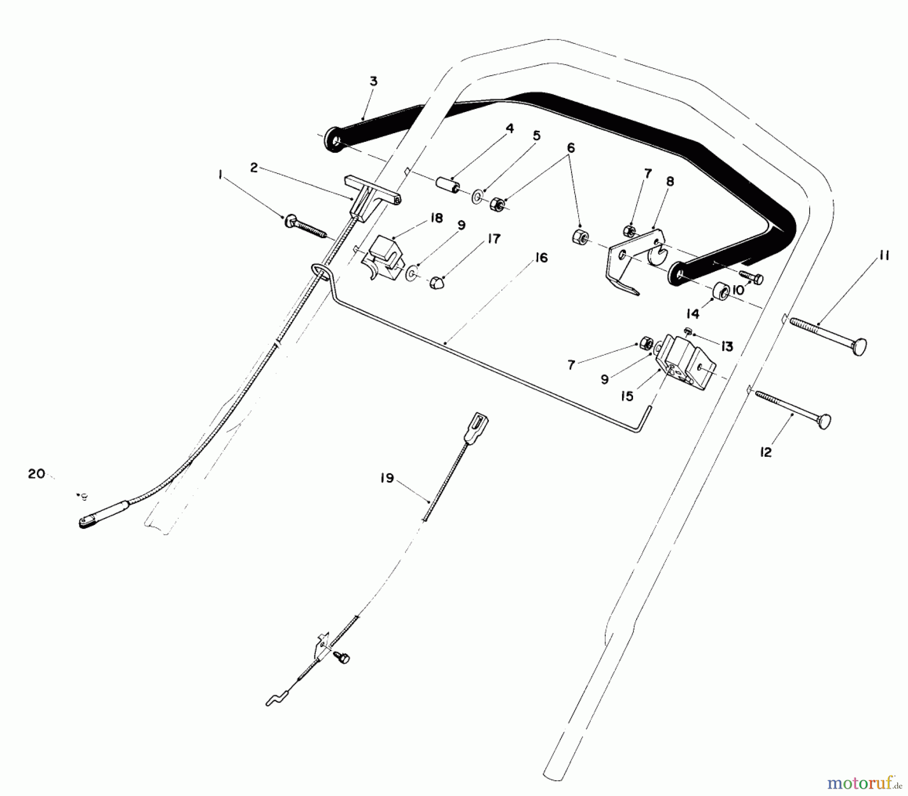  Toro Neu Mowers, Walk-Behind Seite 1 20771 - Toro Lawnmower, 1983 (3000001-3999999) TRACTION CONTROL ASSEMBLY