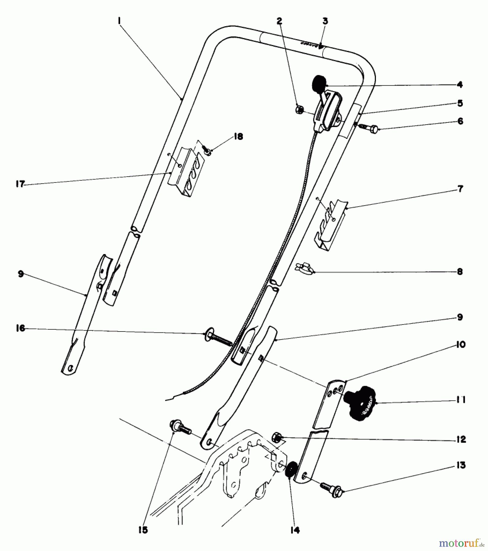  Toro Neu Mowers, Walk-Behind Seite 1 20772 - Toro Lawnmower, 1980 (0000001-0999999) HANDLE ASSEMBLY