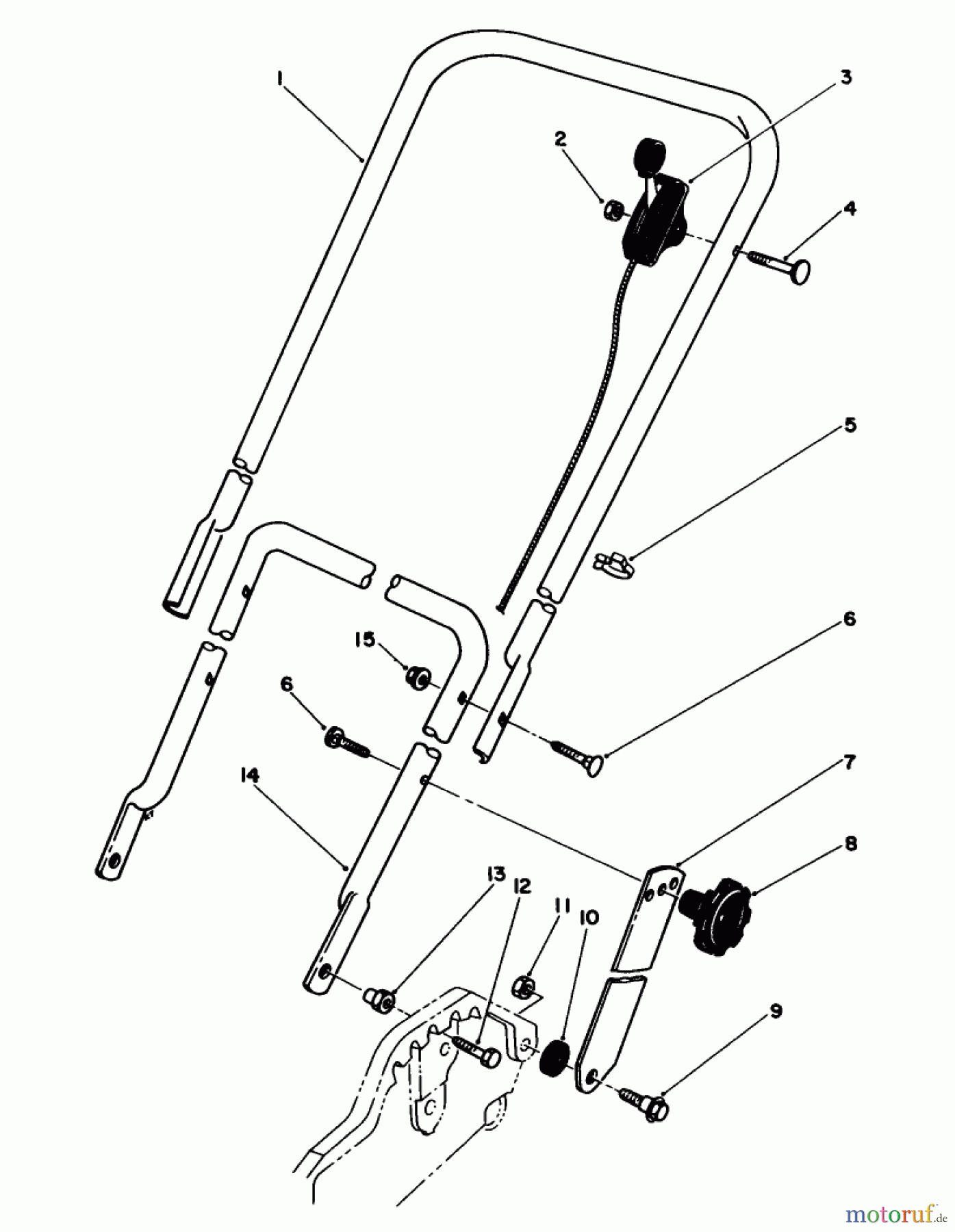  Toro Neu Mowers, Walk-Behind Seite 1 20780C - Toro Lawnmower, 1985 (5000001-5999999) HANDLE ASSEMBLY