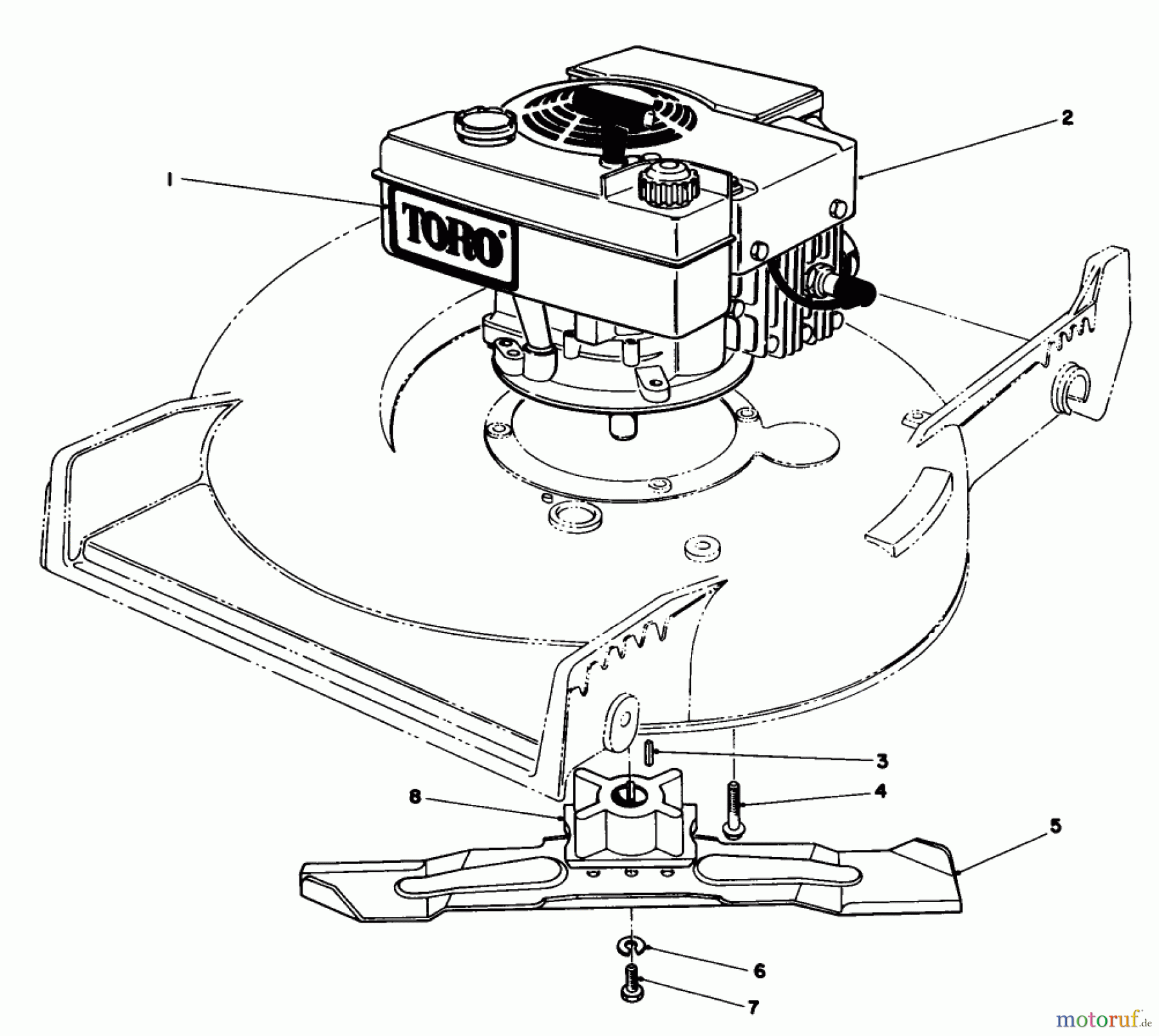  Toro Neu Mowers, Walk-Behind Seite 1 20782C - Toro Lawnmower, 1985 (5000001-5999999) ENGINE ASSEMBLY