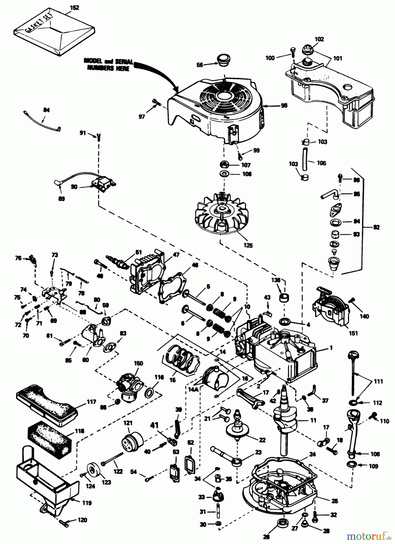  Toro Neu Mowers, Walk-Behind Seite 1 20782C - Toro Lawnmower, 1985 (5000001-5999999) ENGINE TECUMSEH MODEL NO. TVS 90-43327D