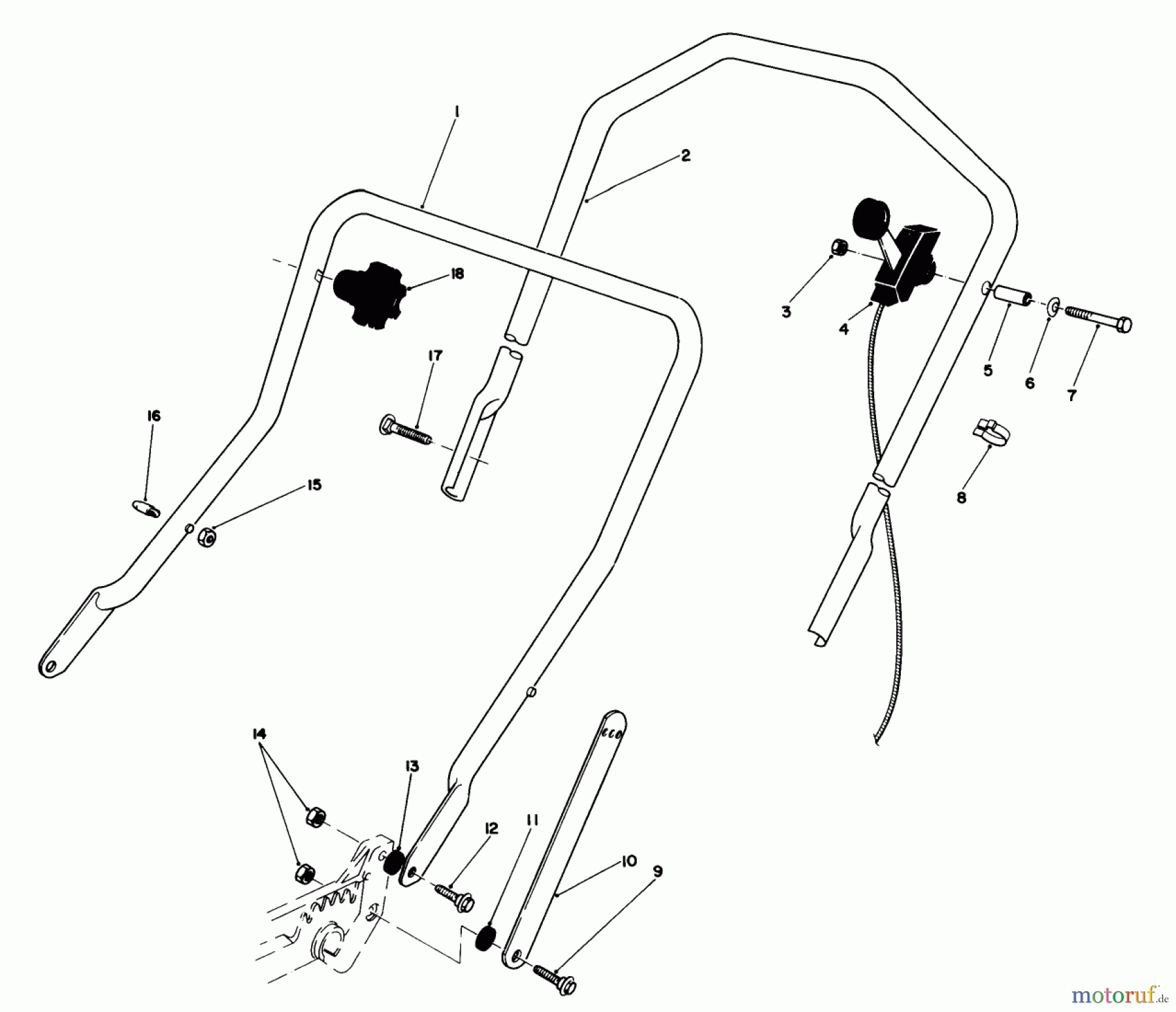  Toro Neu Mowers, Walk-Behind Seite 1 20782C - Toro Lawnmower, 1986 (6000001-6999999) HANDLE ASSEMBLY