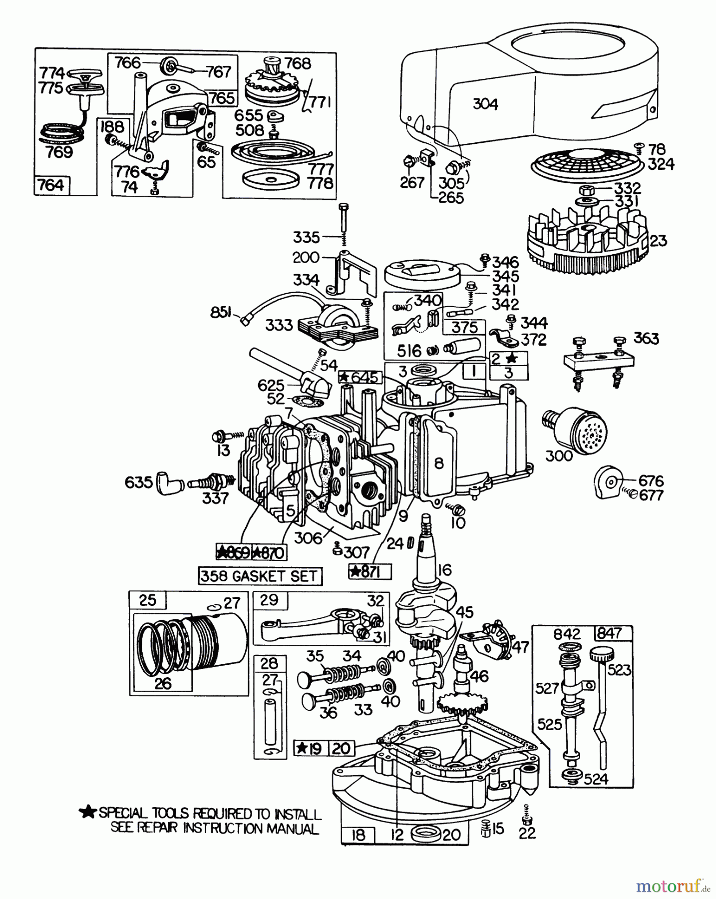  Toro Neu Mowers, Walk-Behind Seite 1 20785 - Toro Lawnmower, 1979 (9000001-9999999) ENGINE BRIGGS & STRATTON MODEL NO. 110908-0380-02