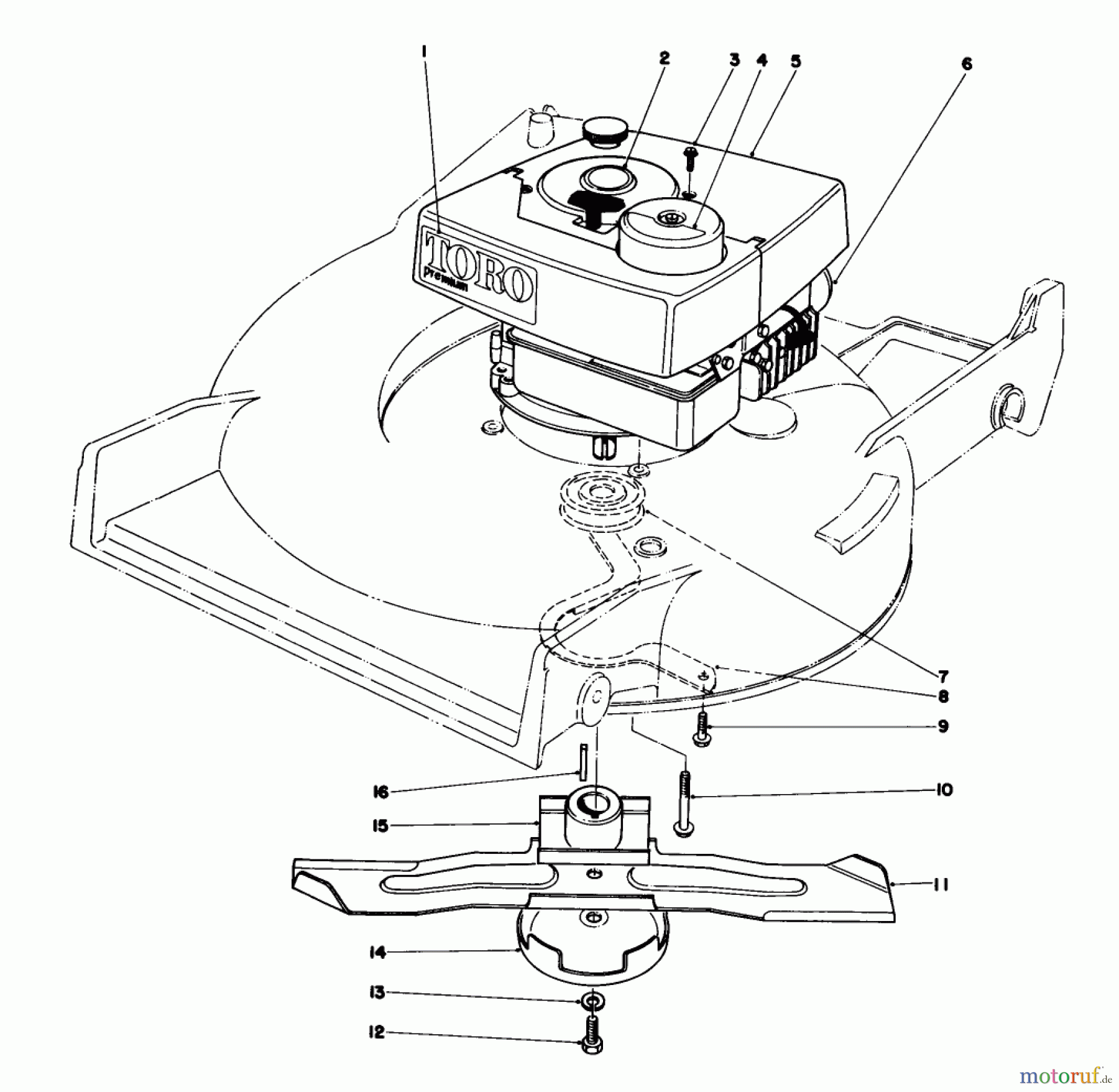  Toro Neu Mowers, Walk-Behind Seite 1 20785 - Toro Lawnmower, 1981 (1000001-1999999) ENGINE ASSEMBLY