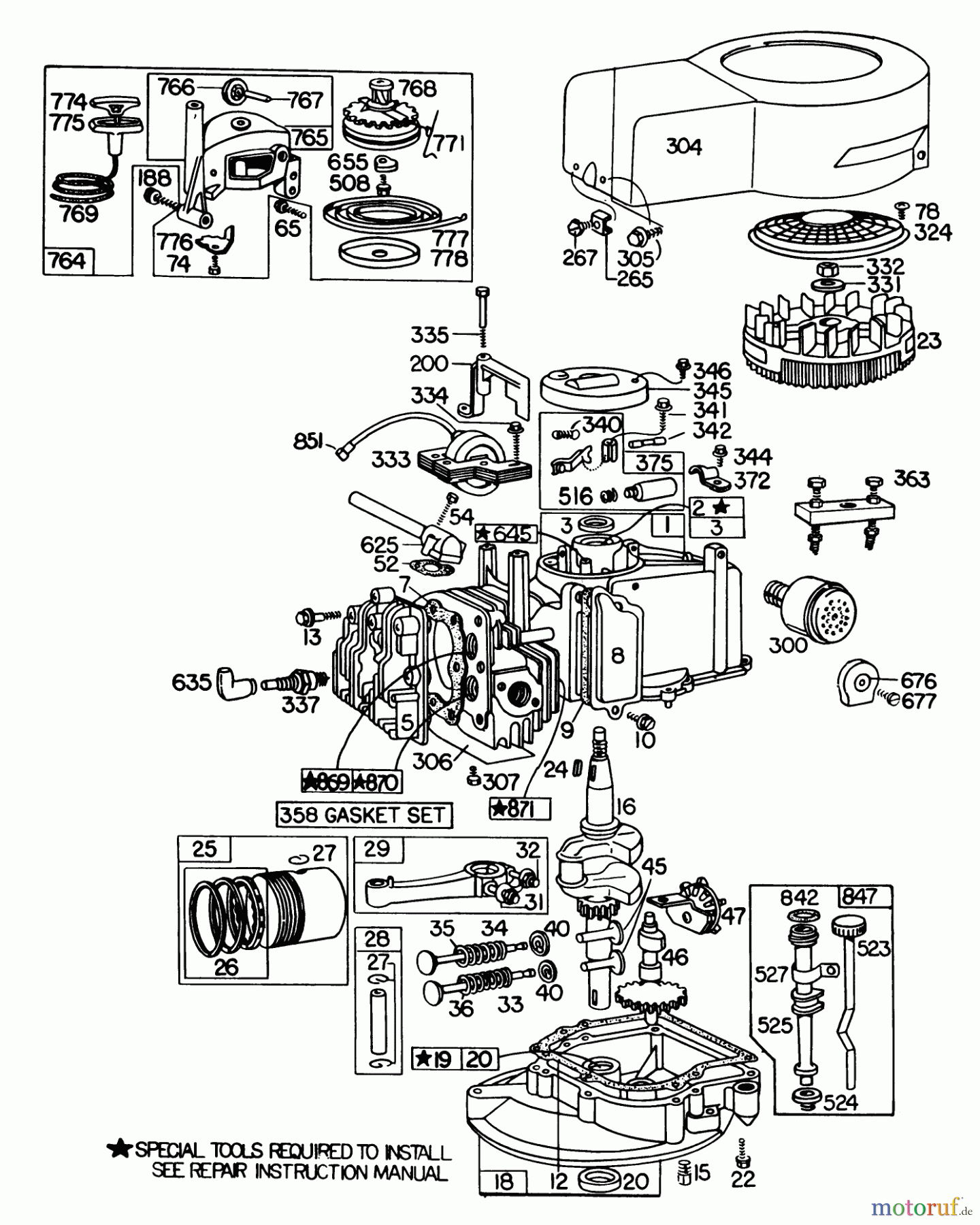  Toro Neu Mowers, Walk-Behind Seite 1 20785 - Toro Lawnmower, 1981 (1000001-1999999) ENGINE BRIGGS & STRATTON MODEL NO. 110908-0380-02