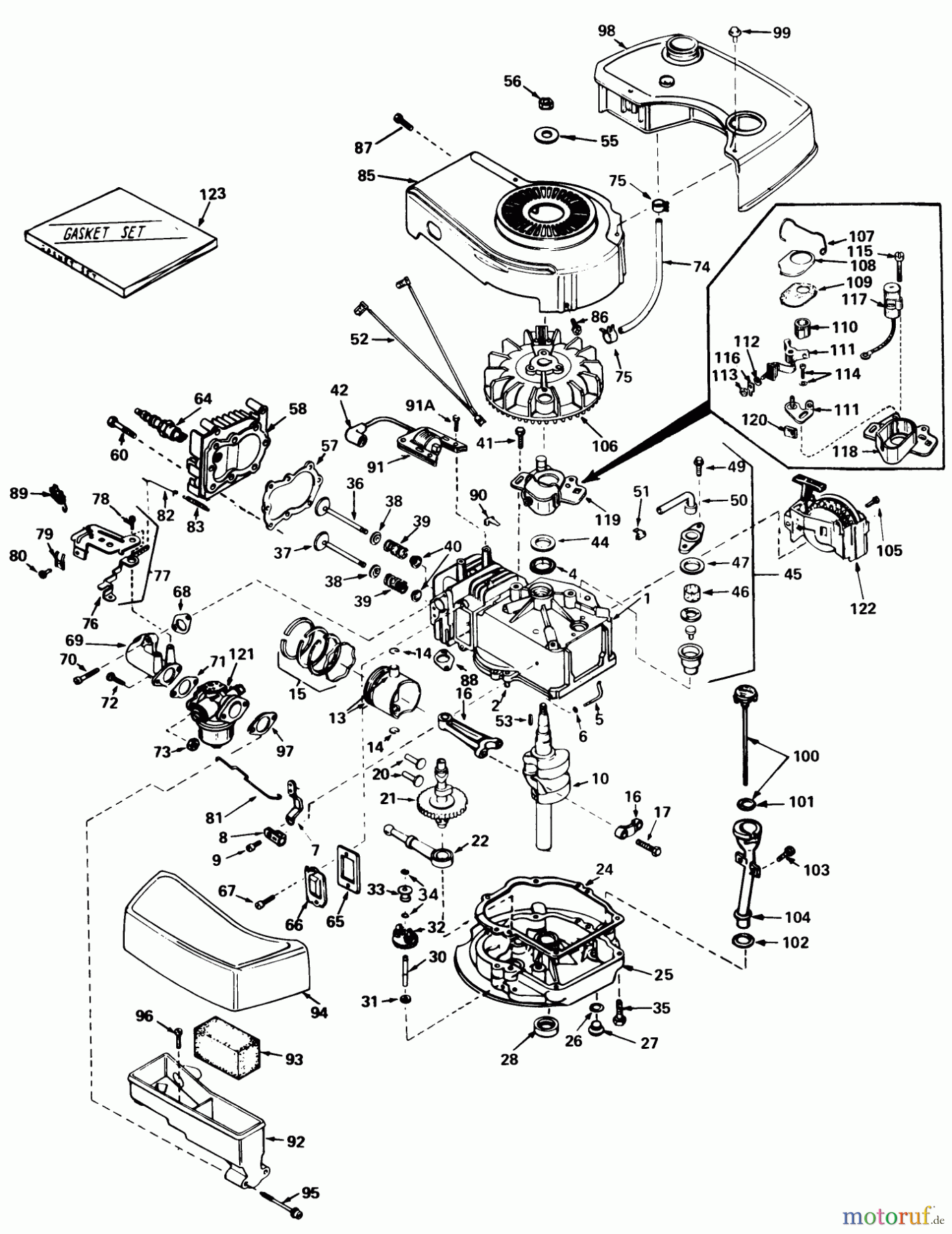  Toro Neu Mowers, Walk-Behind Seite 1 20788 - Toro Lawnmower, 1979 (9000001-9999999) ENGINE TECUMSEH MODEL NO. TNT 100-10059C