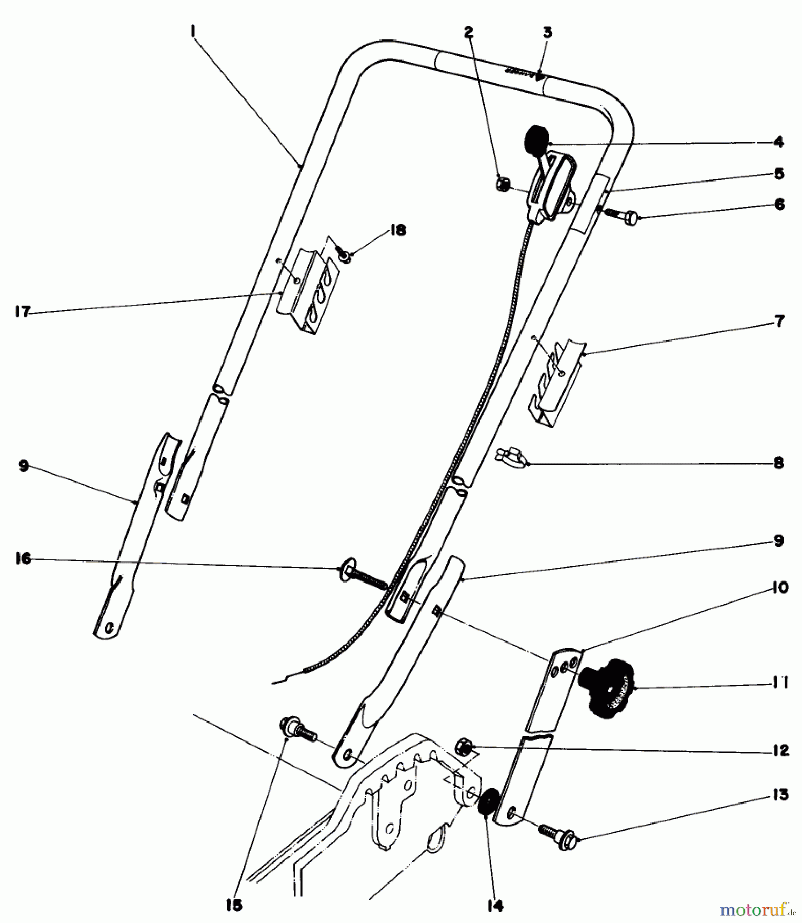  Toro Neu Mowers, Walk-Behind Seite 1 20788 - Toro Lawnmower, 1979 (9000001-9999999) HANDLE ASSEMBLY