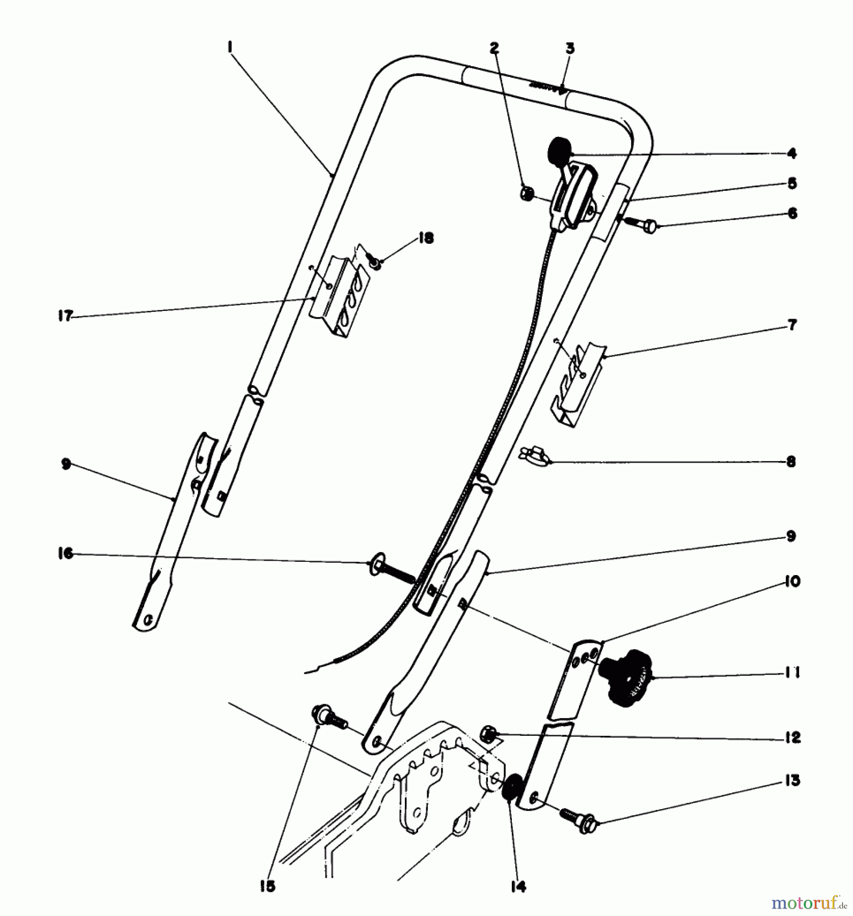  Toro Neu Mowers, Walk-Behind Seite 1 20788 - Toro Lawnmower, 1981 (1000001-1999999) HANDLE ASSEMBLY