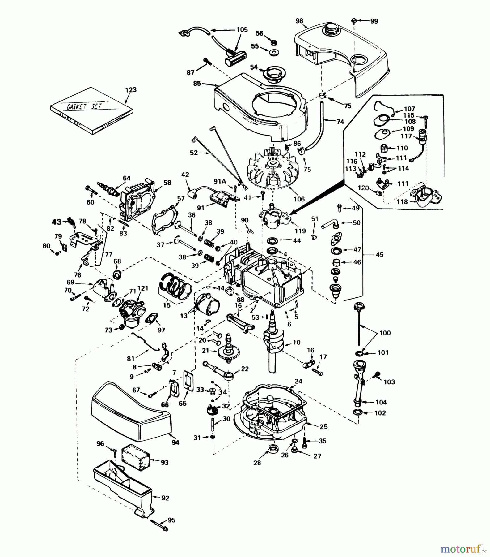  Toro Neu Mowers, Walk-Behind Seite 1 20790 - Toro Lawnmower, 1980 (0000001-0999999) ENGINE TECUMSEH MODEL NO. TNT 100-10065C