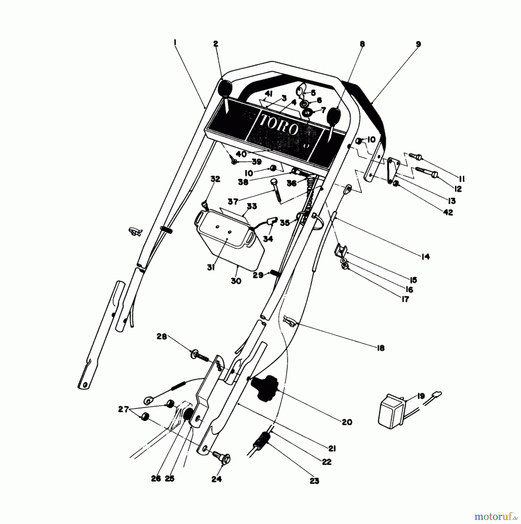 Toro Neu Mowers, Walk-Behind Seite 1 20790 - Toro Lawnmower, 1980 (0000001-0999999) HANDLE ASSEMBLY