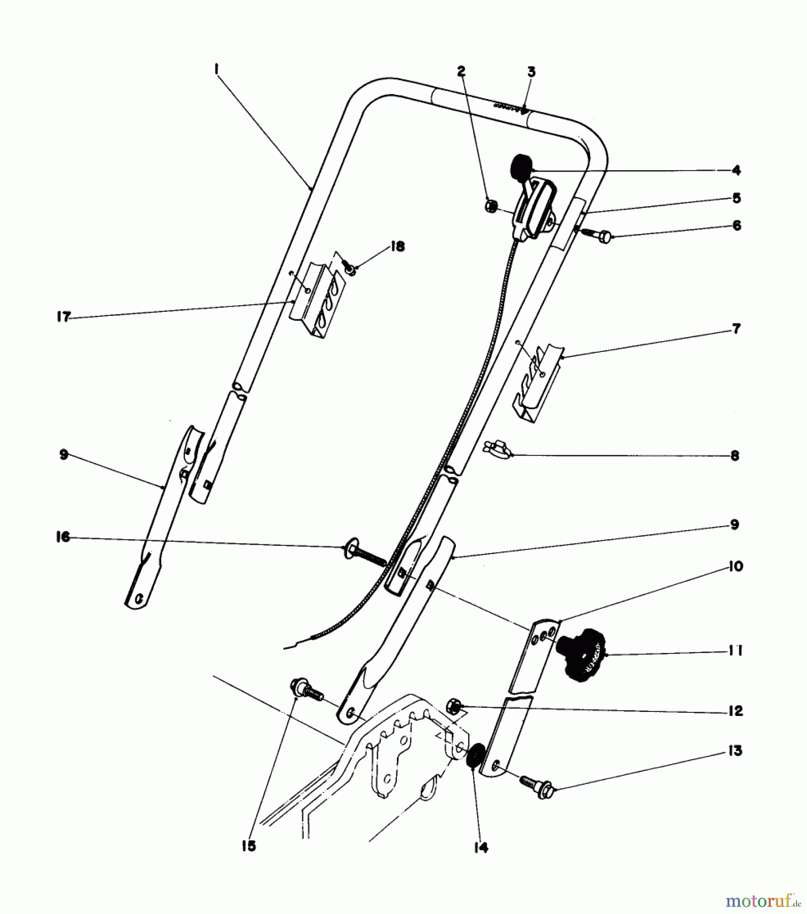  Toro Neu Mowers, Walk-Behind Seite 1 20798 - Toro Lawnmower, 1979 (9000001-9999999) HANDLE ASSEMBLY
