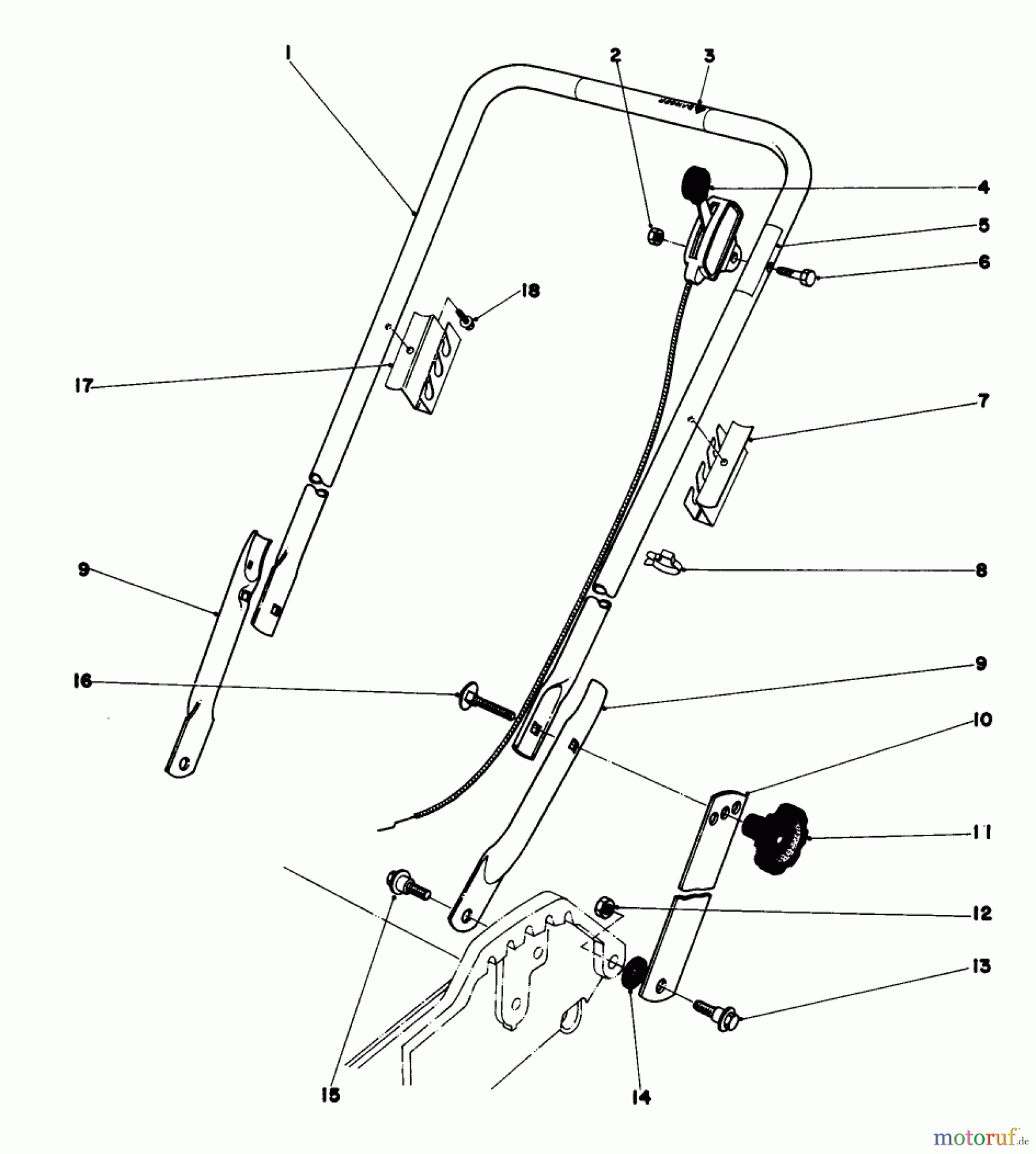  Toro Neu Mowers, Walk-Behind Seite 1 20798 - Toro Lawnmower, 1980 (0000001-0999999) HANDLE ASSEMBLY