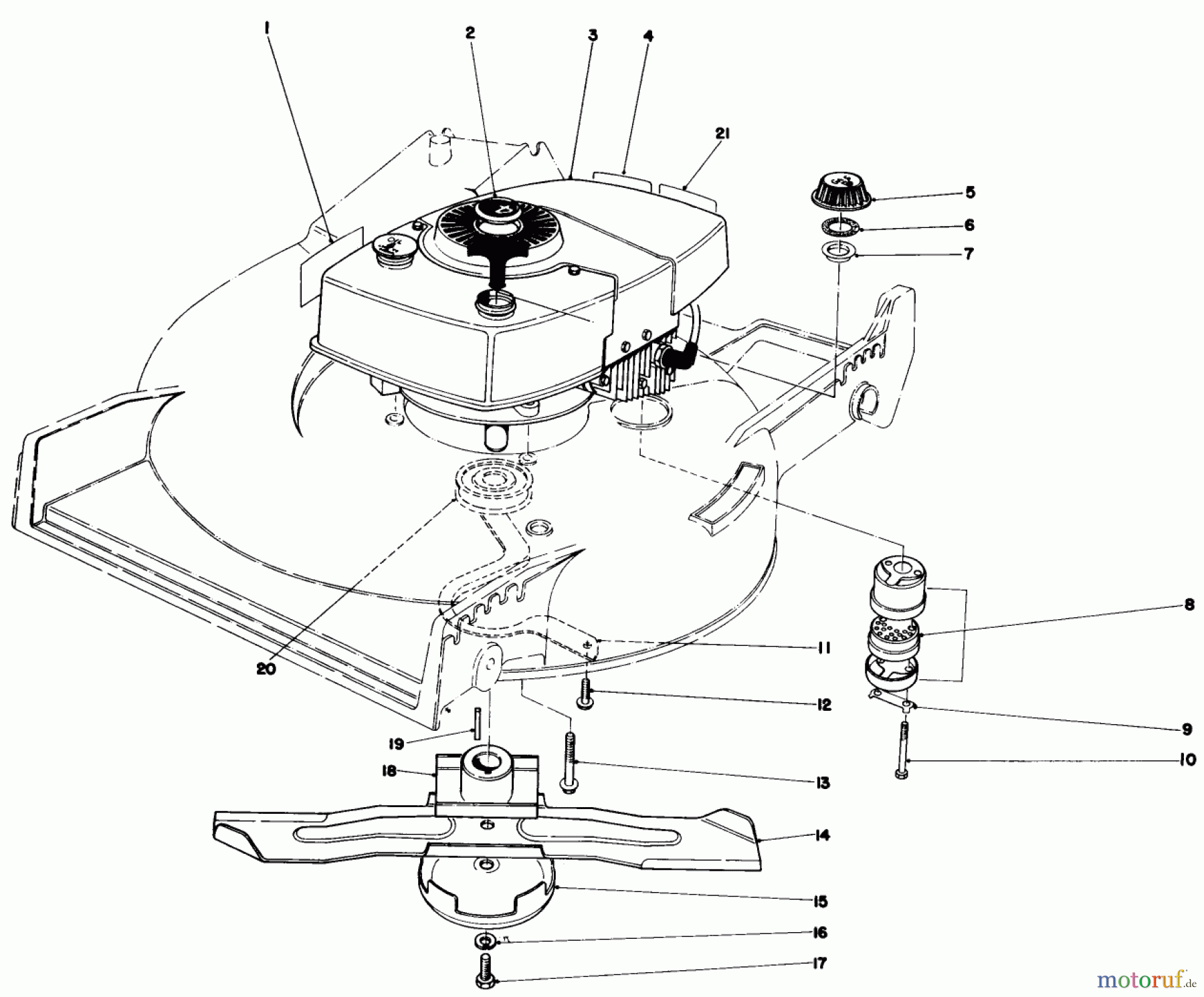  Toro Neu Mowers, Walk-Behind Seite 1 20810 - Toro Lawnmower, 1979 (9000001-9999999) ENGINE ASSEMBLY