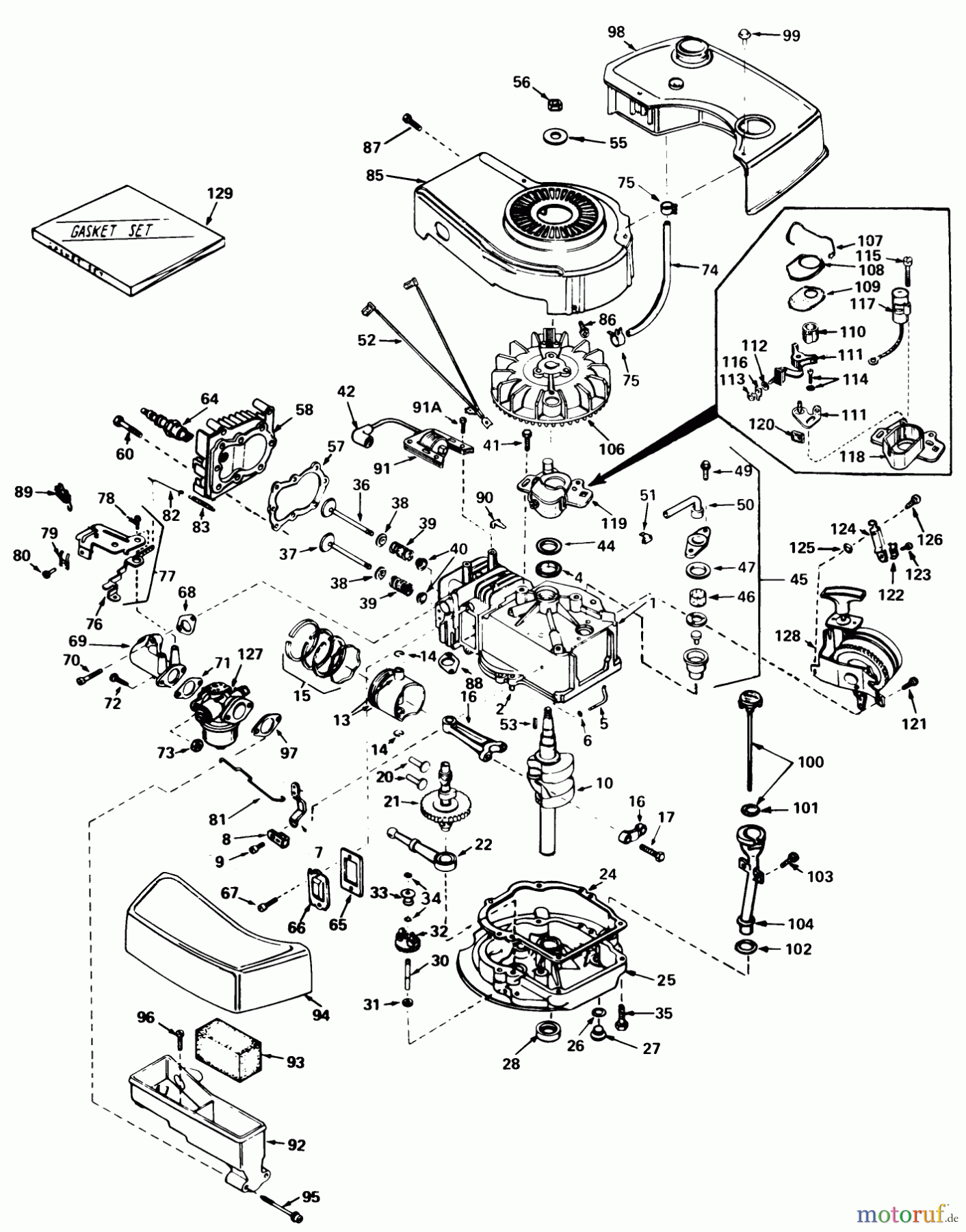  Toro Neu Mowers, Walk-Behind Seite 1 20810 - Toro Lawnmower, 1979 (9000001-9999999) ENGINE TECUMSEH MODEL NO. TNT 100-10063C