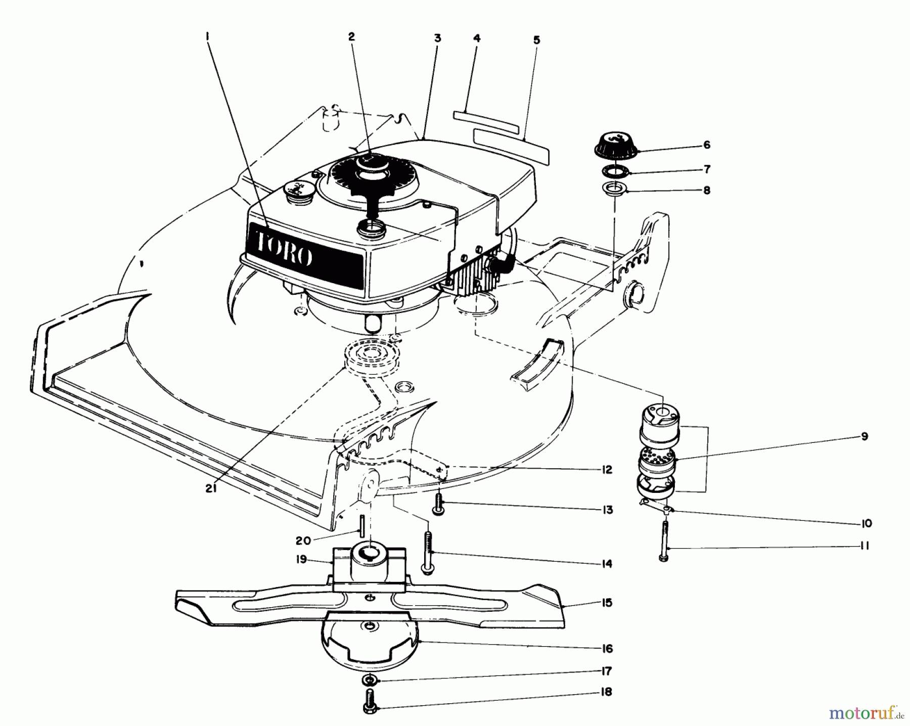  Toro Neu Mowers, Walk-Behind Seite 1 20810 - Toro Lawnmower, 1982 (2000001-2999999) ENGINE ASSEMBLY