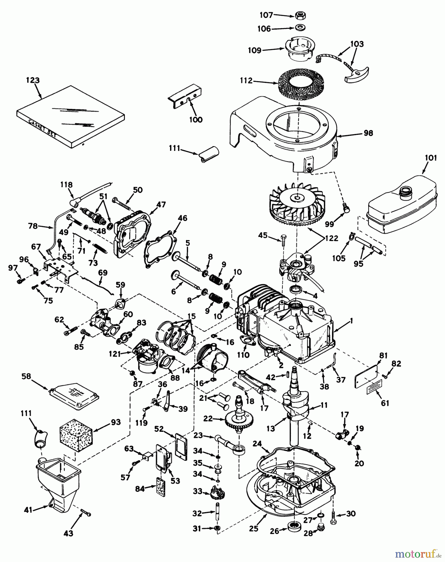  Toro Neu Mowers, Walk-Behind Seite 2 21104 - Toro Whirlwind Lawnmower, 1970 (0000001-0999999) ENGINE MODEL LAV35-40534H