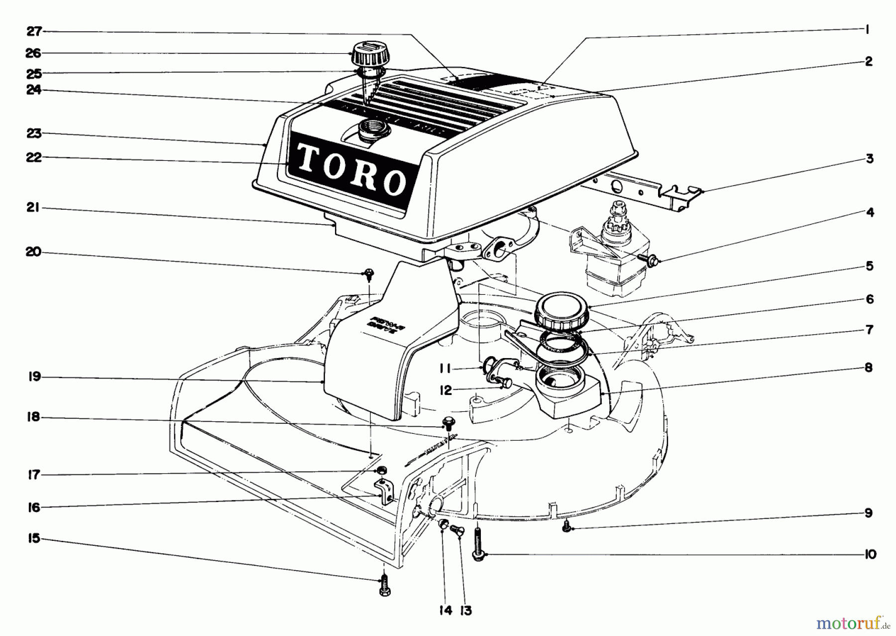  Toro Neu Mowers, Walk-Behind Seite 2 21172 - Toro Guardian Lawnmower, 1972 (2000001-2999999) ENGINE ASSEMBLY